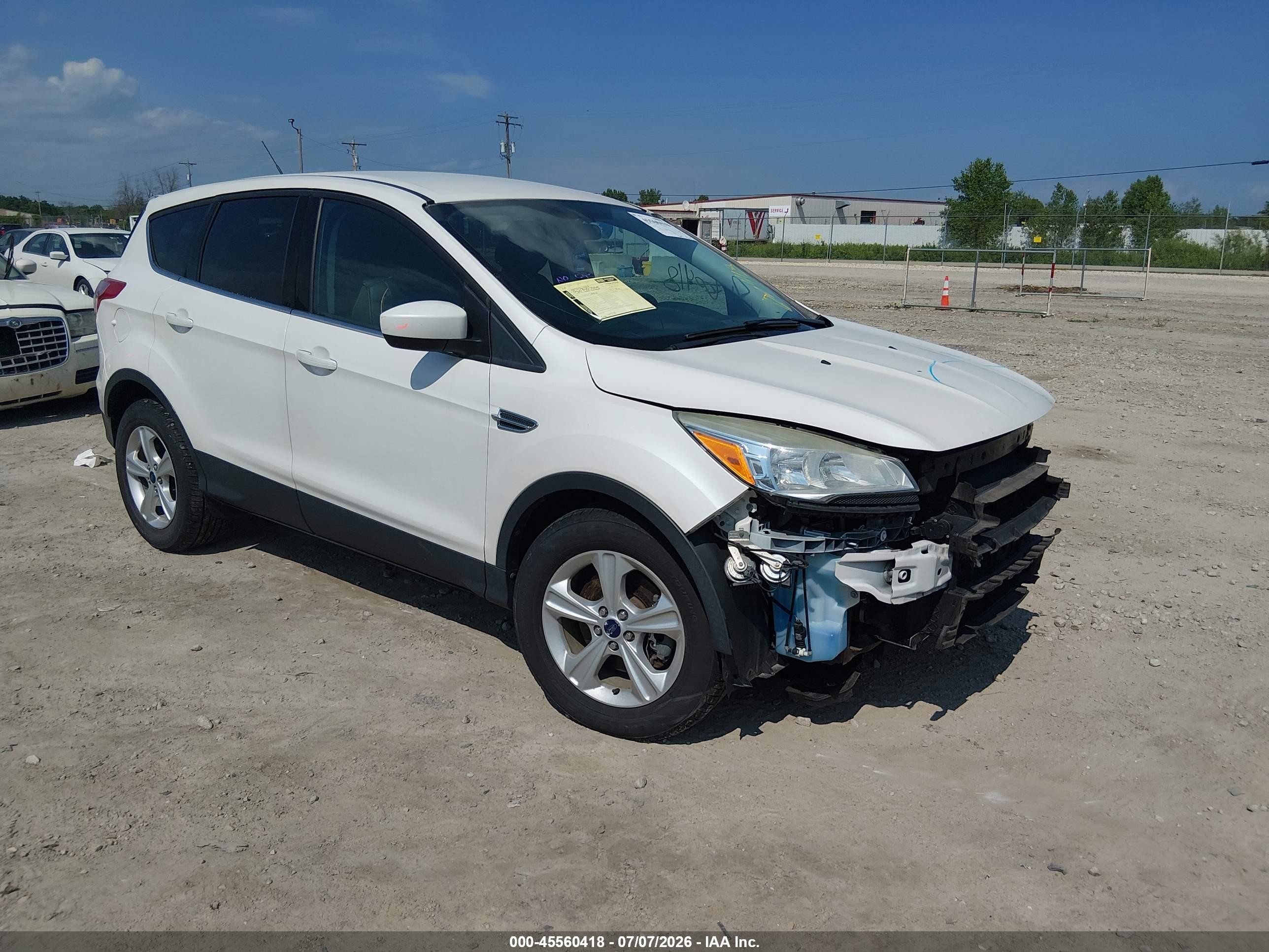 2014 Ford Escape Se White vin: 1FMCU9GX6EUB11527