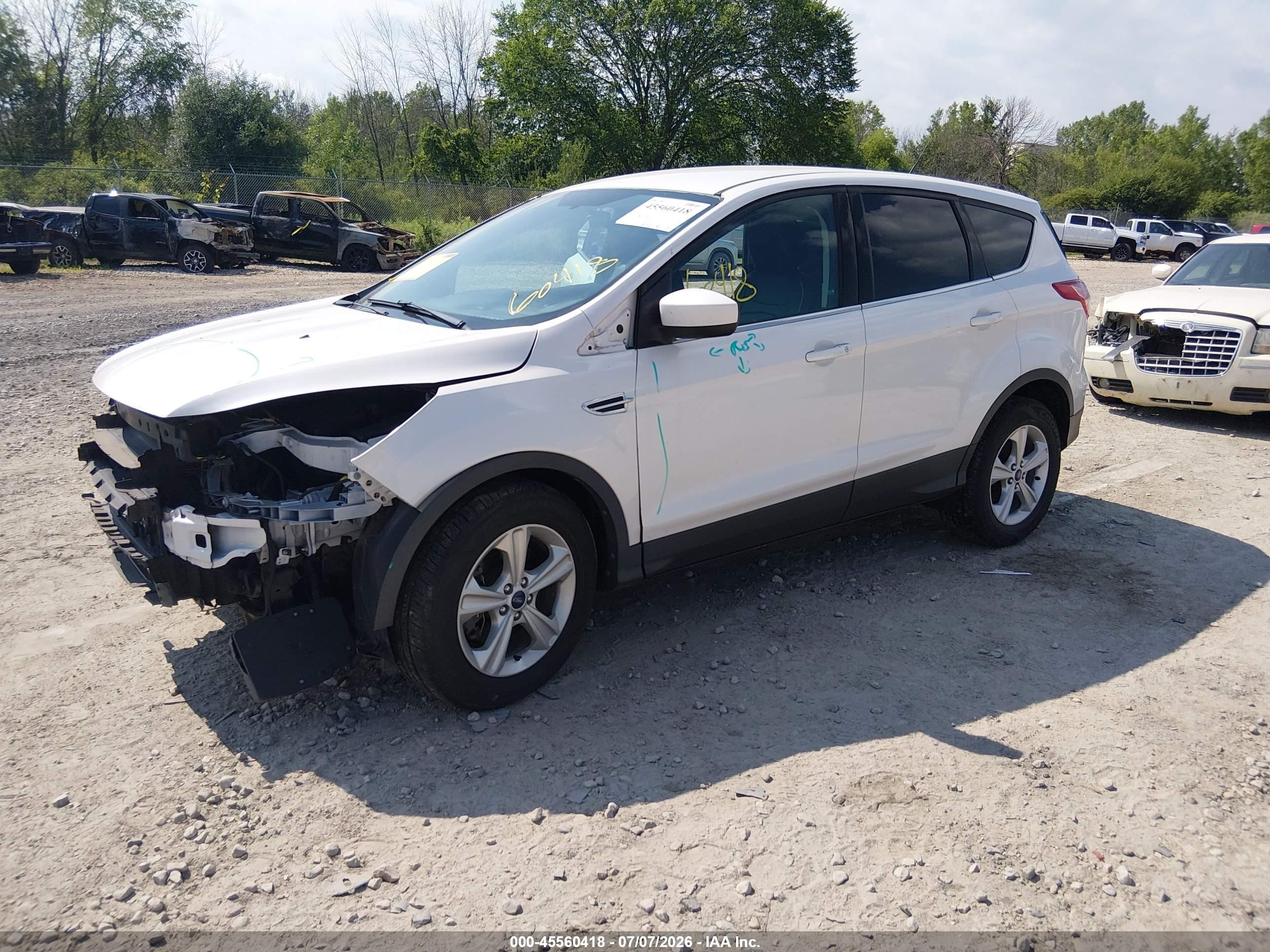2014 Ford Escape Se White vin: 1FMCU9GX6EUB11527