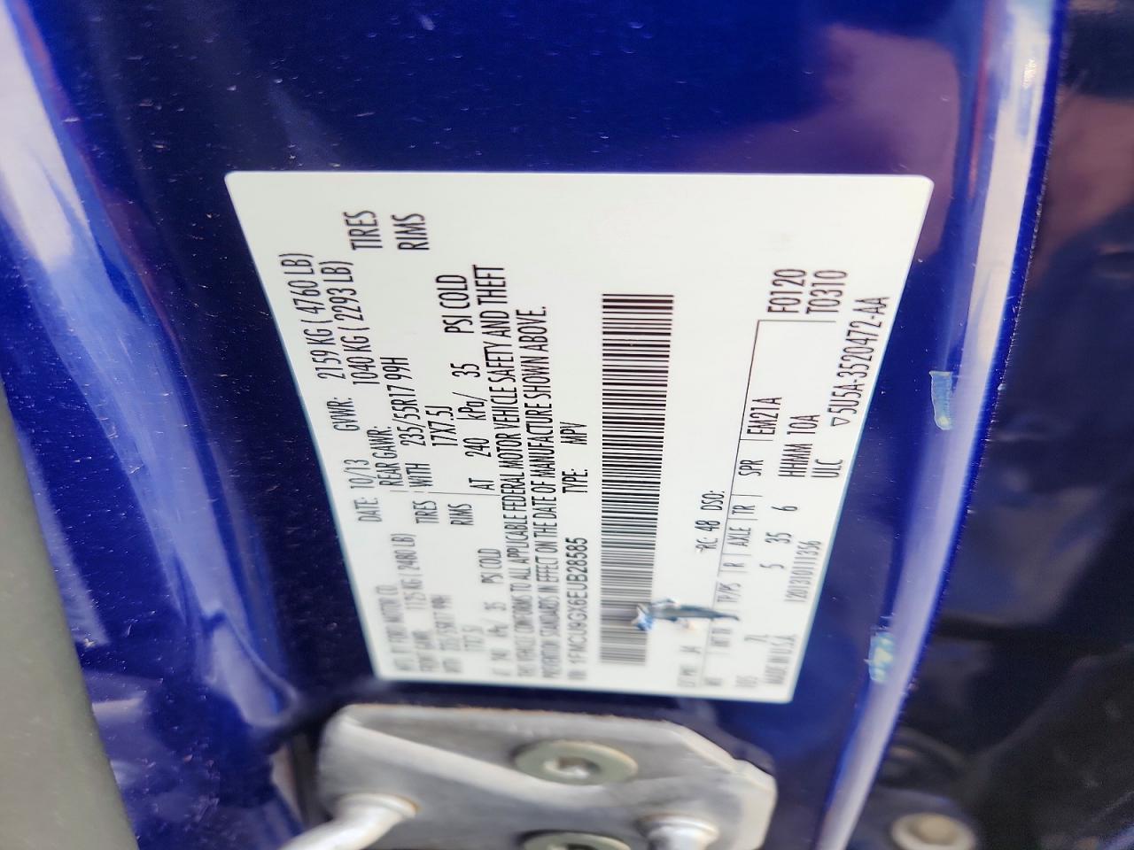 2014 Ford Escape Se Blue vin: 1FMCU9GX6EUB28585