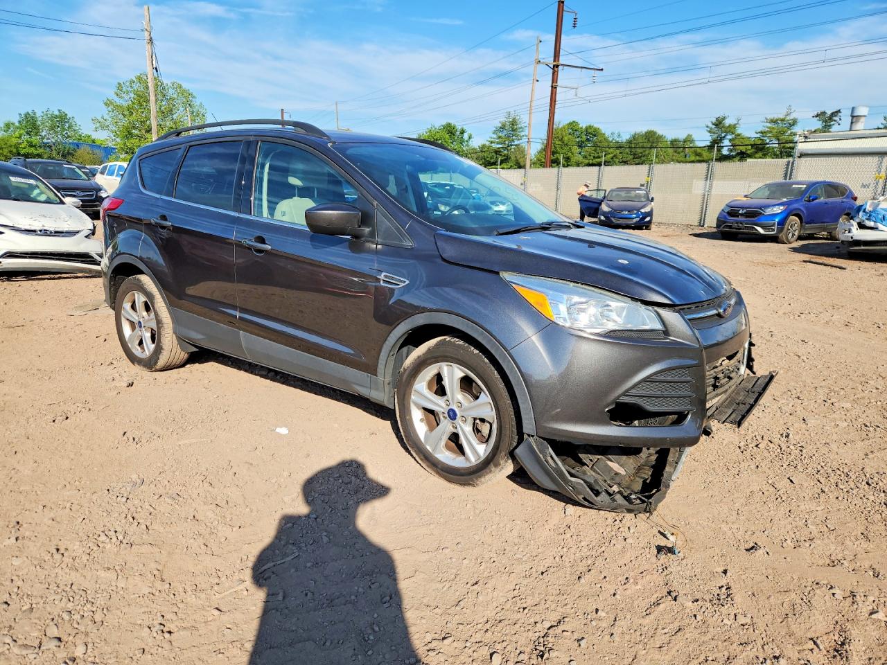 2015 Ford Escape Se Gray vin: 1FMCU9GX6FUC10138