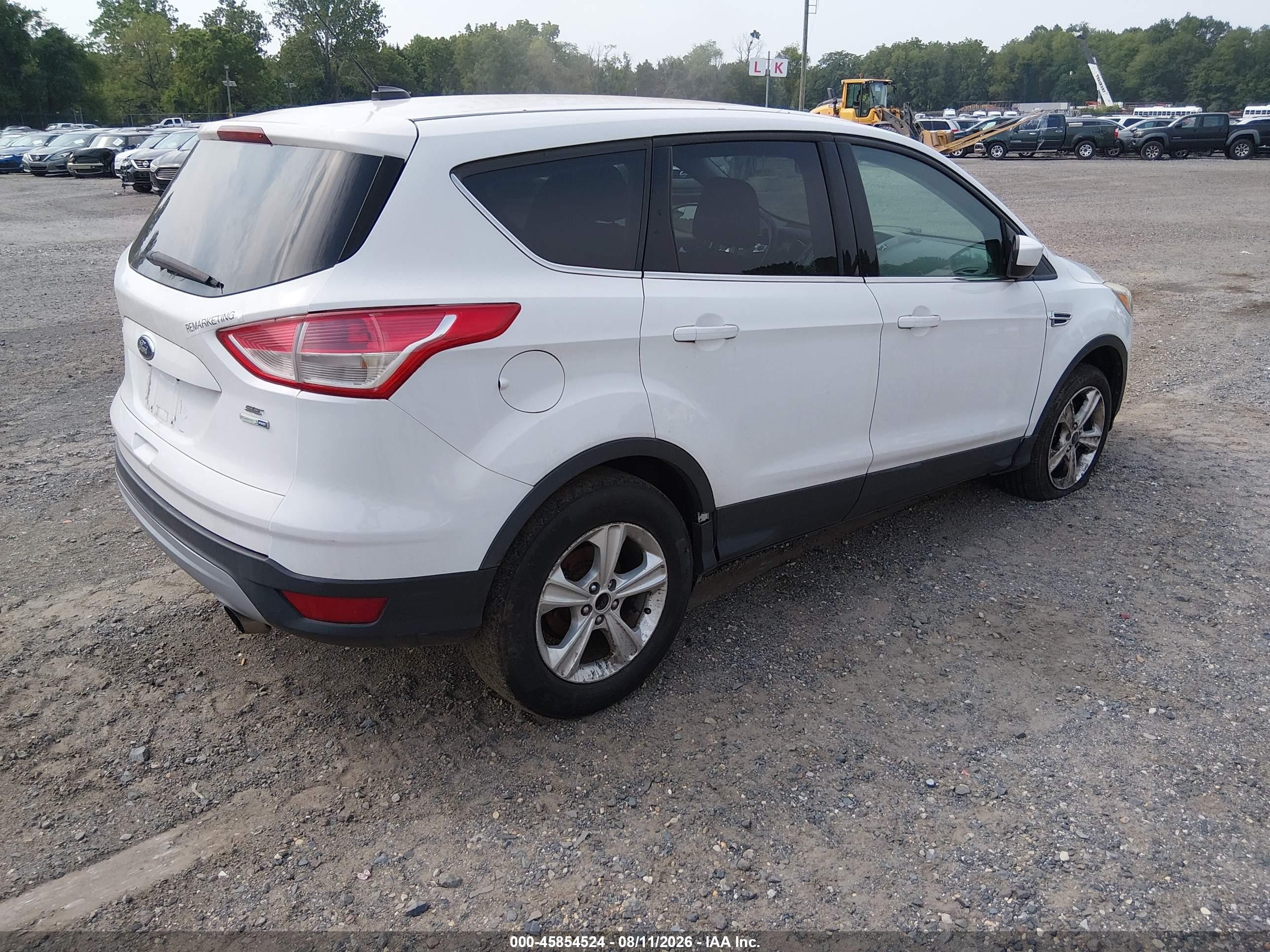 2015 Ford Escape Se White vin: 1FMCU9GX6FUC84952