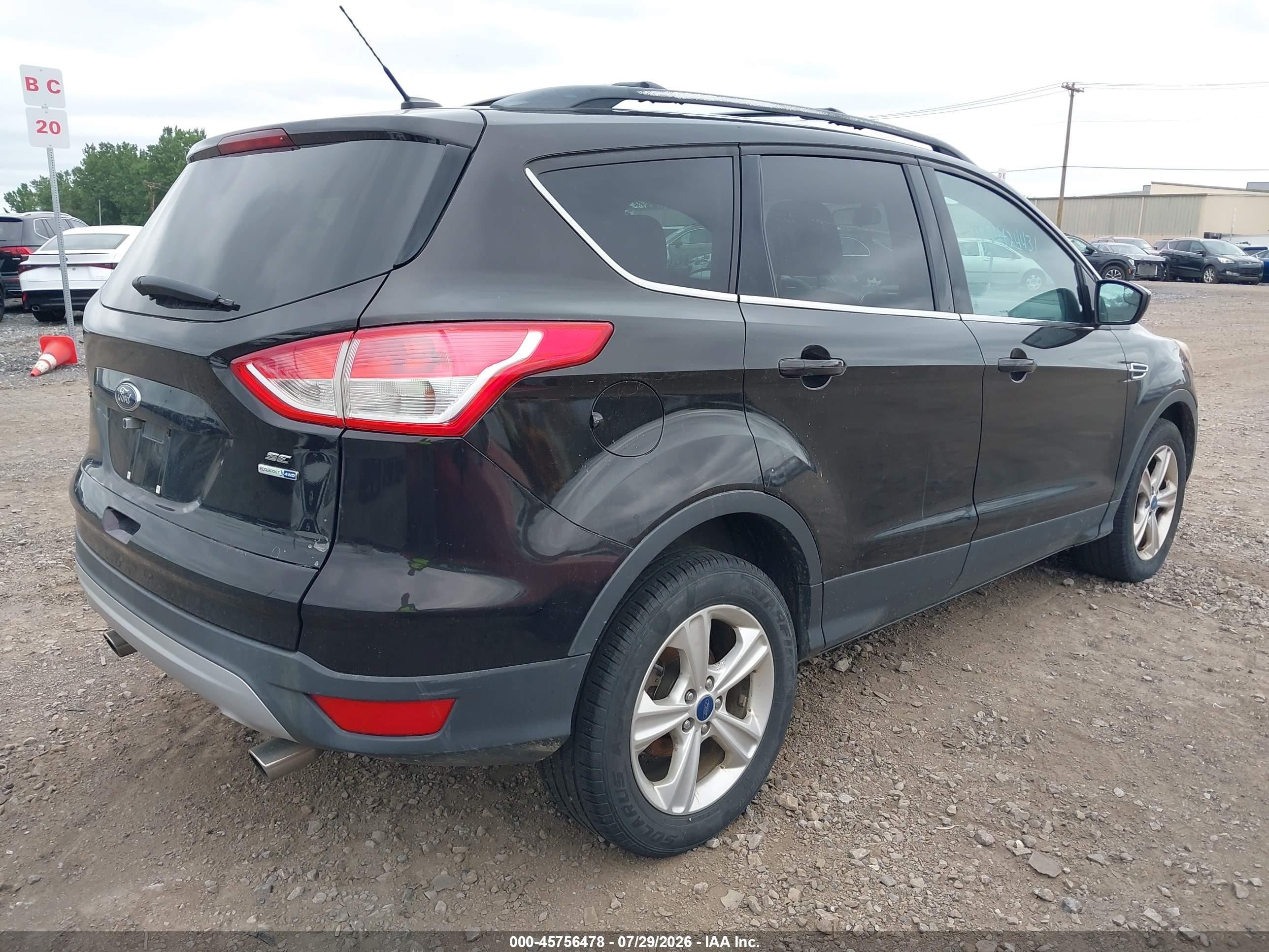 2013 Ford Escape Se Black vin: 1FMCU9GX7DUD47554