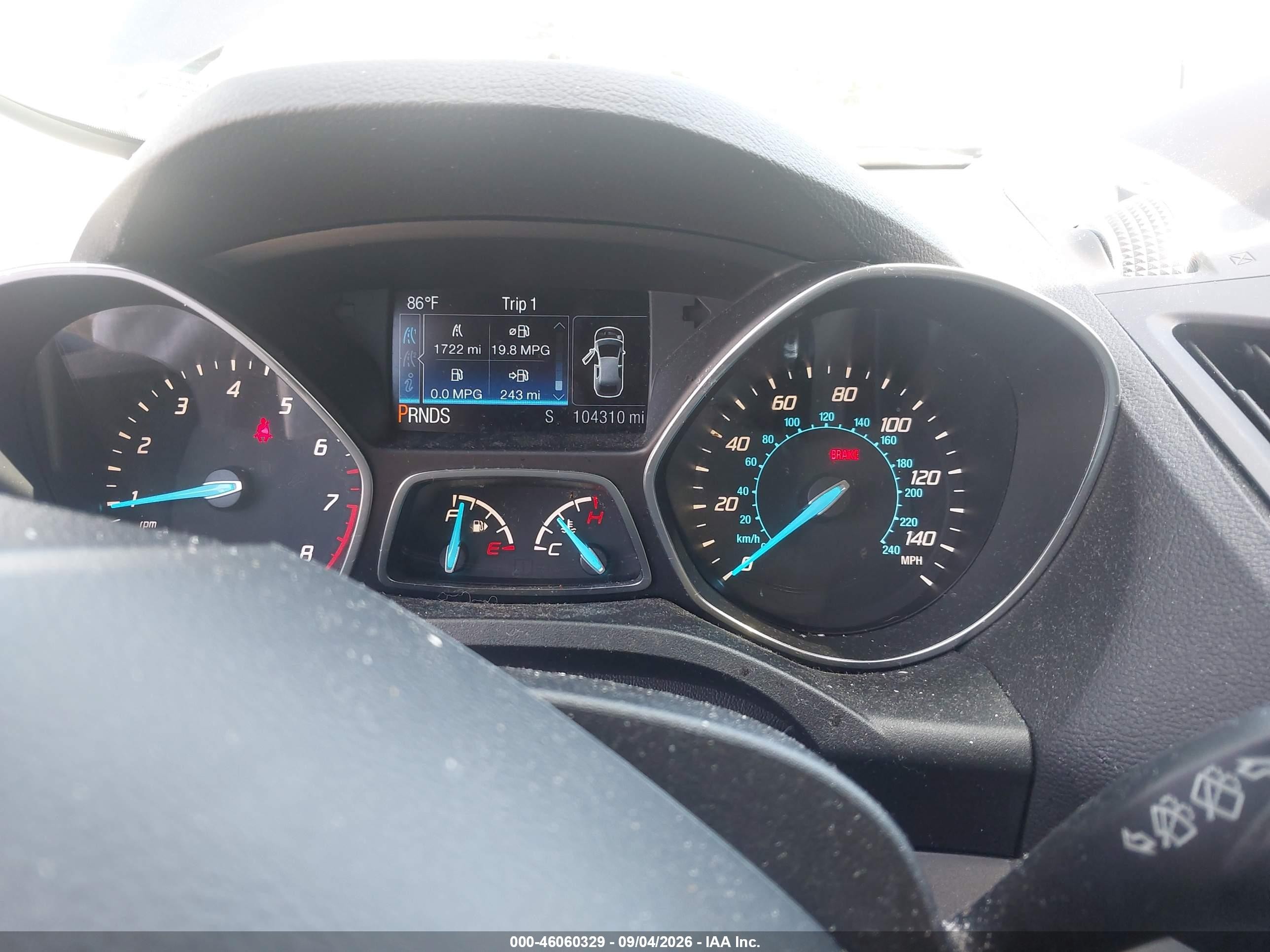 2014 Ford Escape Se Black vin: 1FMCU9GX7EUB20057