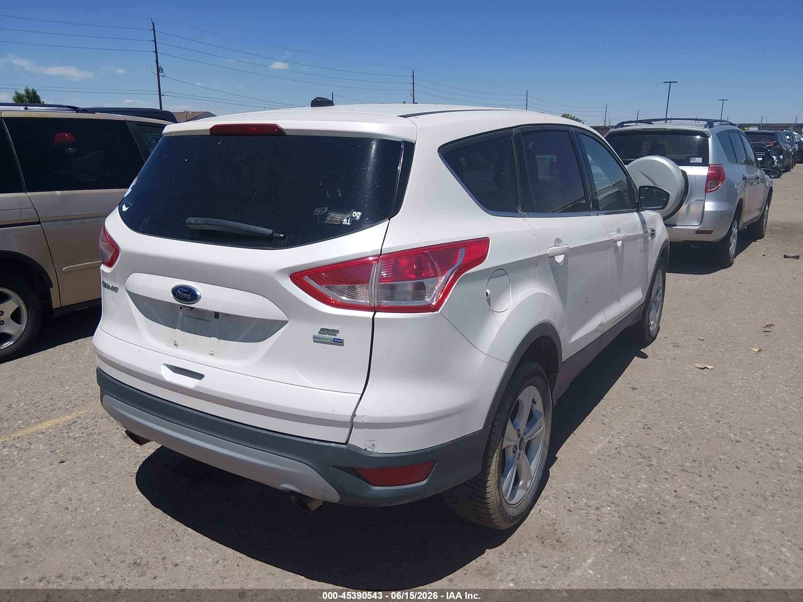 2014 Ford Escape Se White vin: 1FMCU9GX7EUB98693