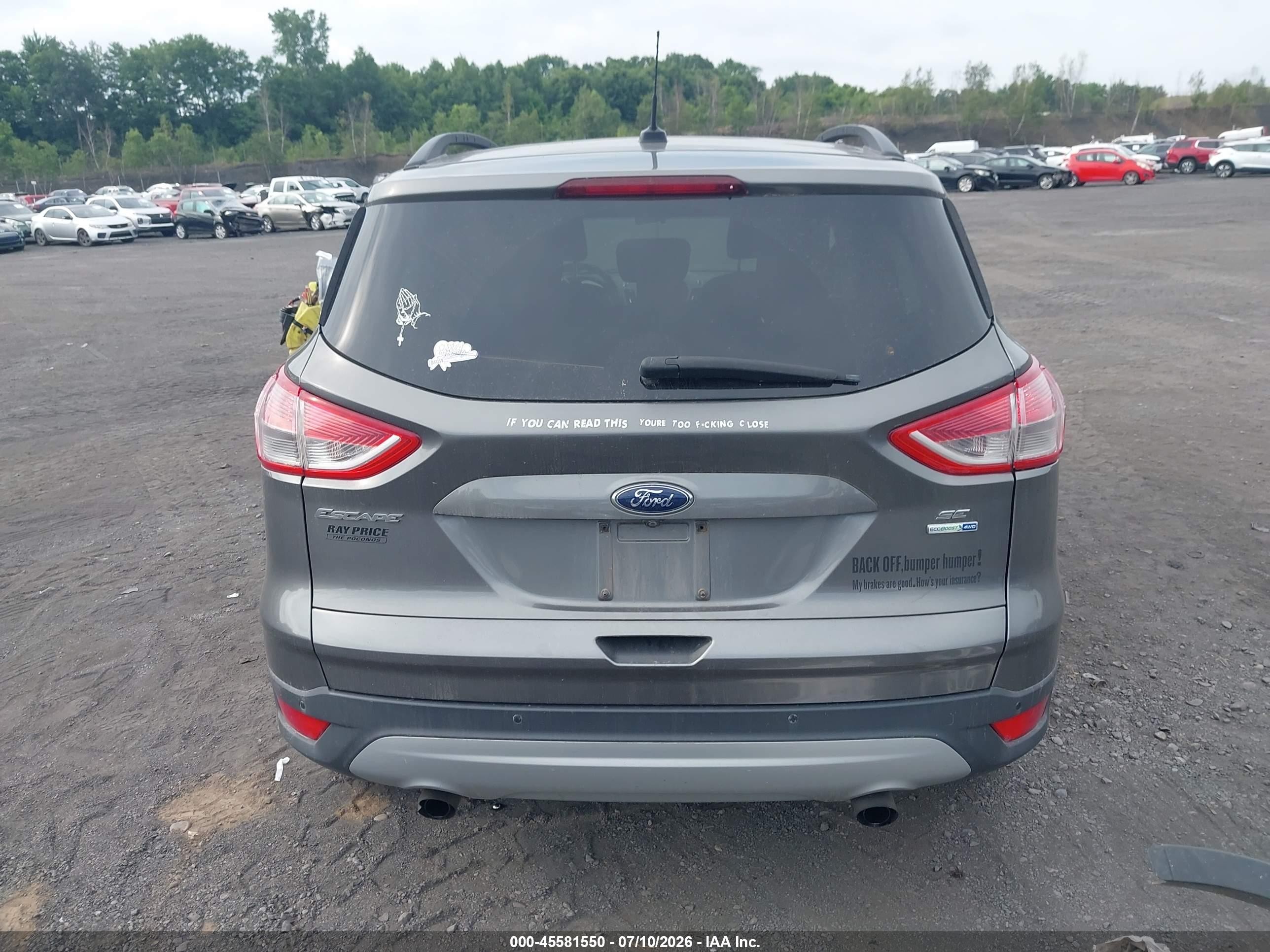 2014 Ford Escape Se Серый vin: 1FMCU9GX7EUD76957