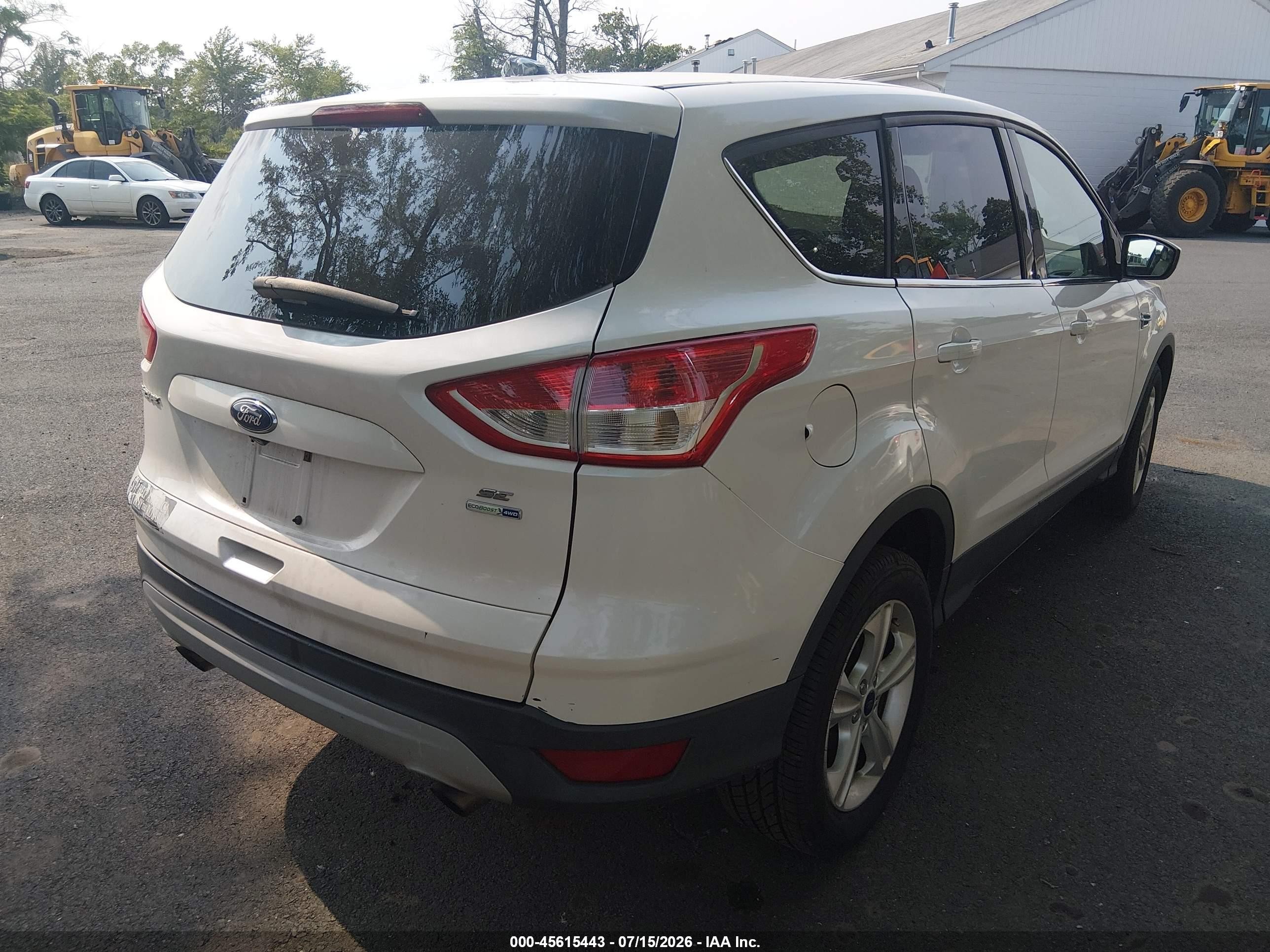 2015 Ford Escape Se White vin: 1FMCU9GX7FUC00055