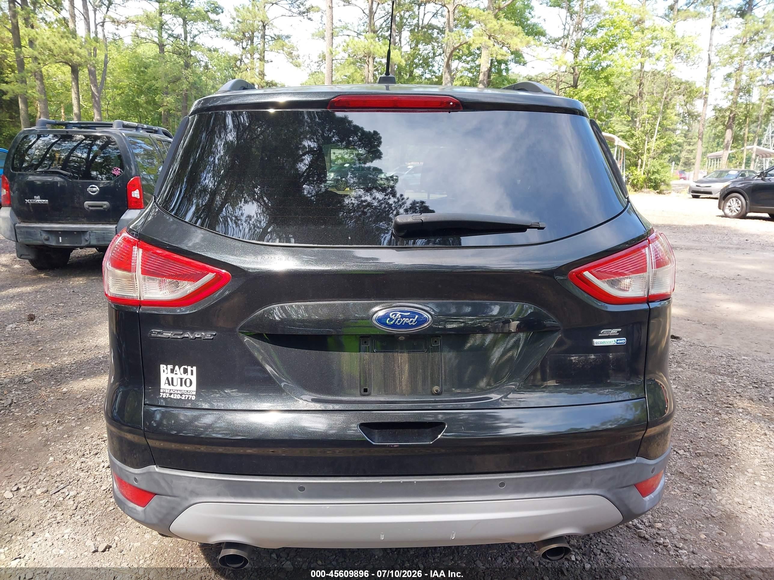 2015 Ford Escape Se Black vin: 1FMCU9GX7FUC10116