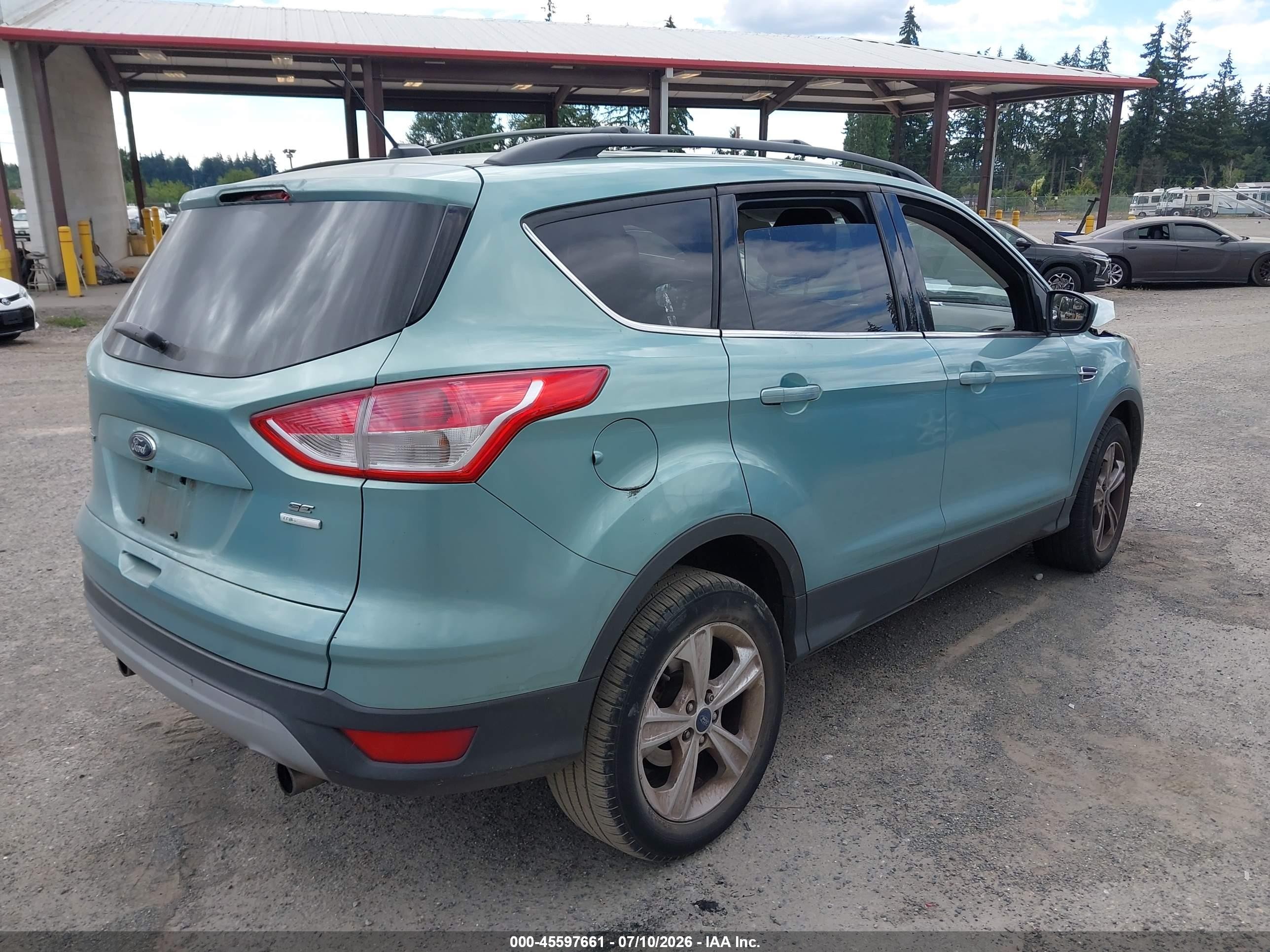 2013 Ford Escape Se Teal vin: 1FMCU9GX8DUA72325