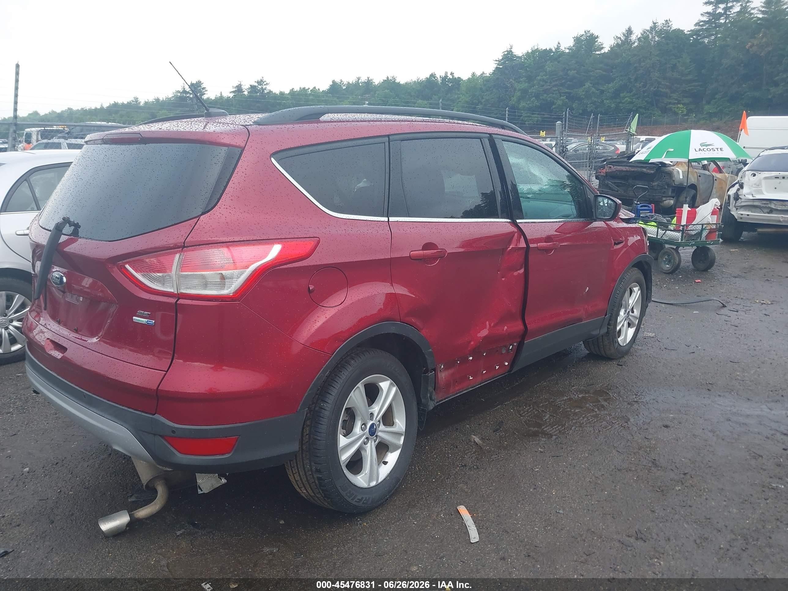 2014 Ford Escape Se Red vin: 1FMCU9GX8EUB52970