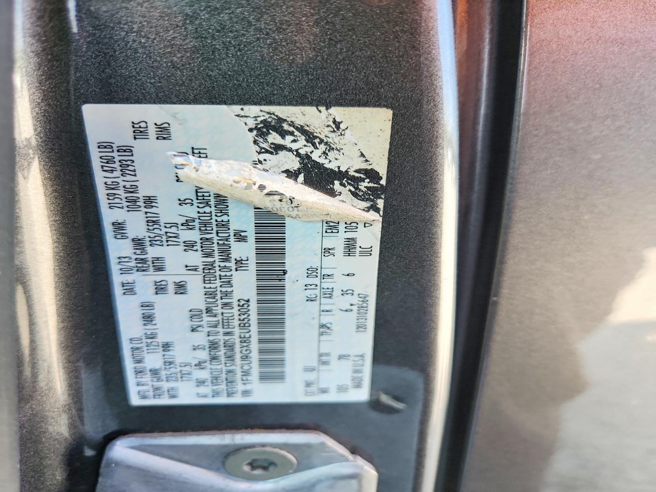 2014 Ford Escape Se Gray vin: 1FMCU9GX8EUB53052