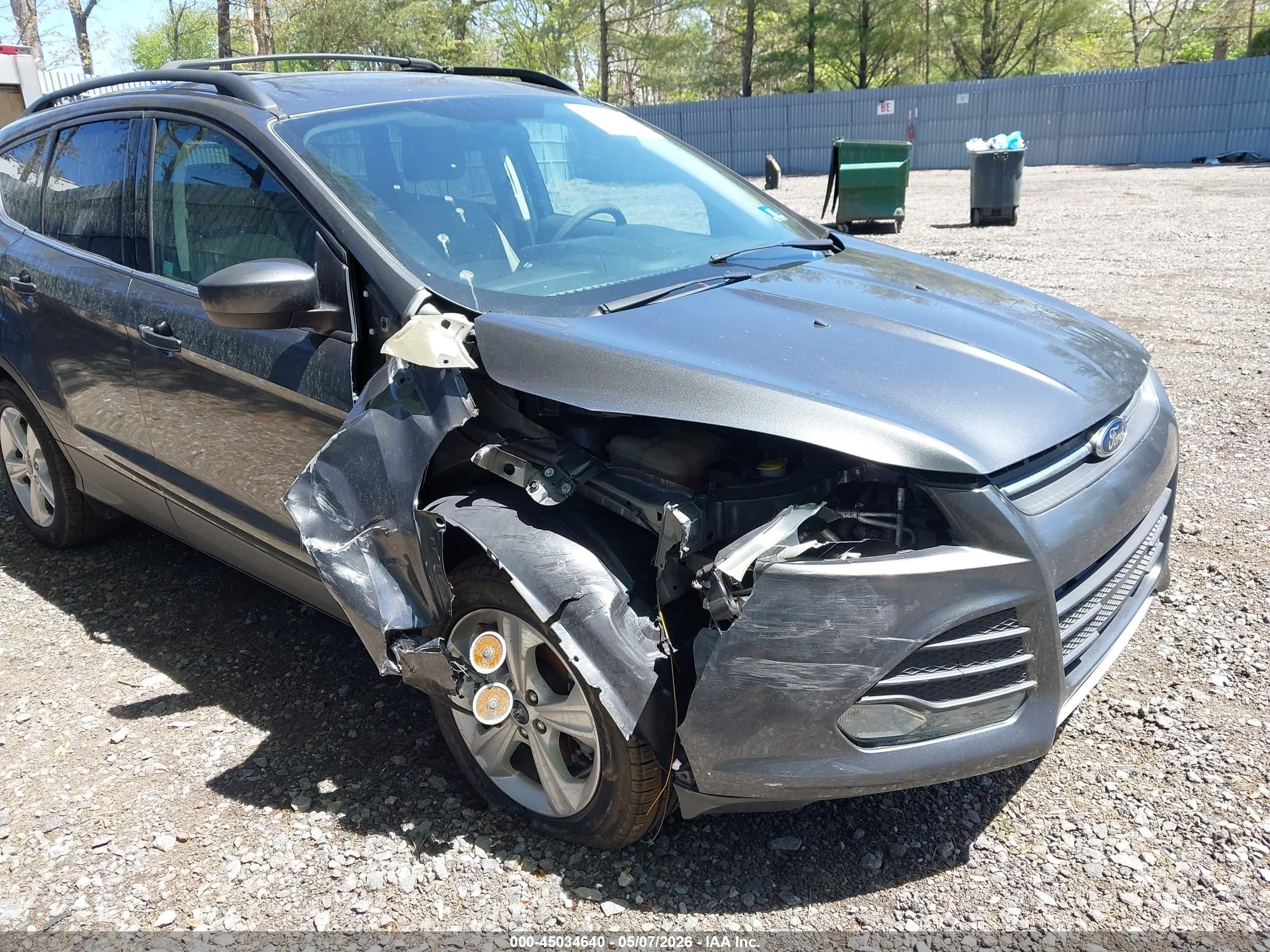 2015 Ford Escape Se Gray vin: 1FMCU9GX8FUA02116