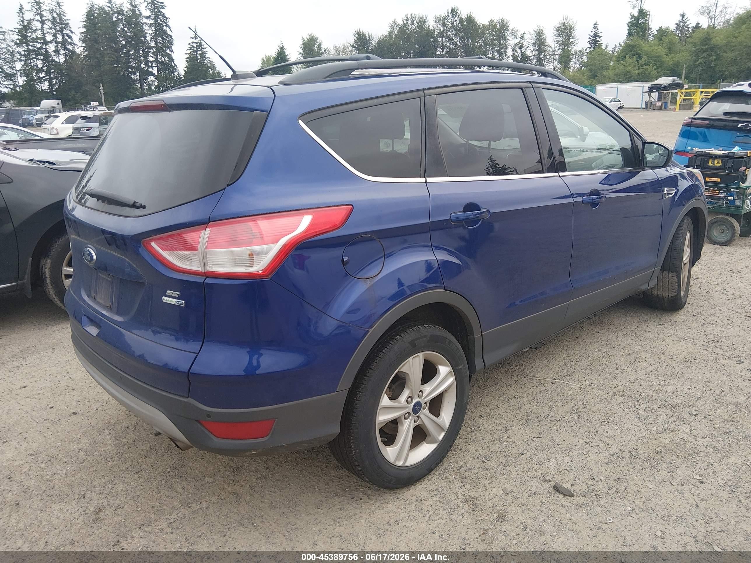 2015 Ford Escape Se Blue vin: 1FMCU9GX8FUA09566
