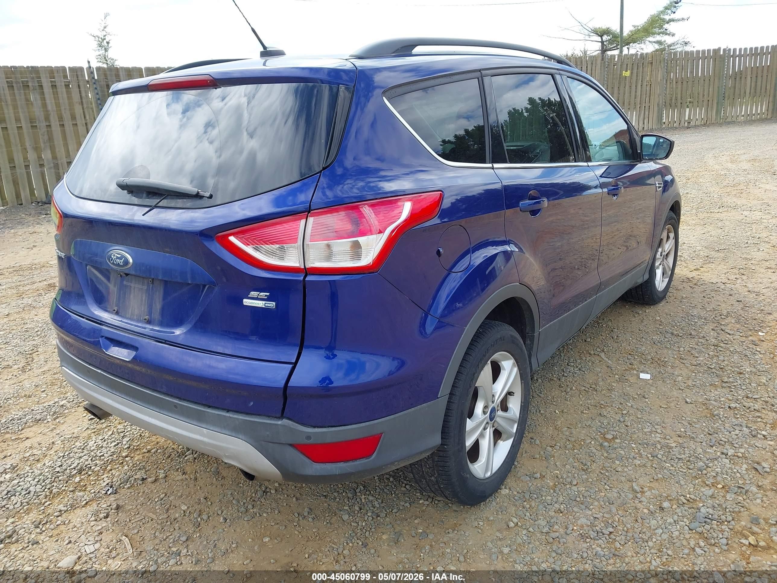 2015 Ford Escape Se Blue vin: 1FMCU9GX8FUA49355