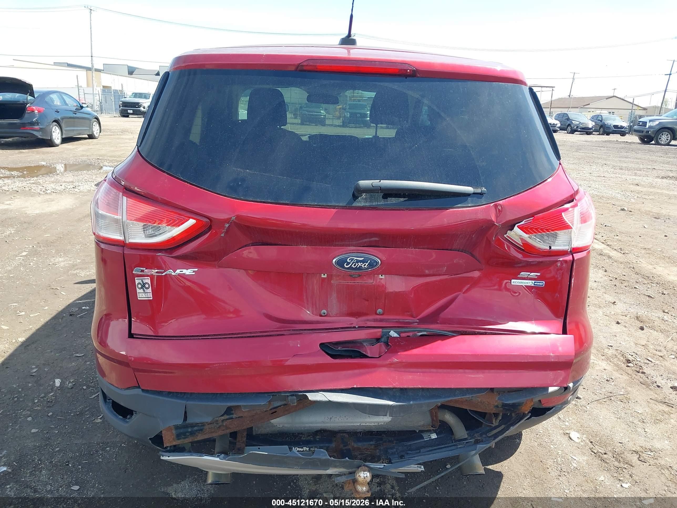 2015 Ford Escape Se Red vin: 1FMCU9GX8FUC89926