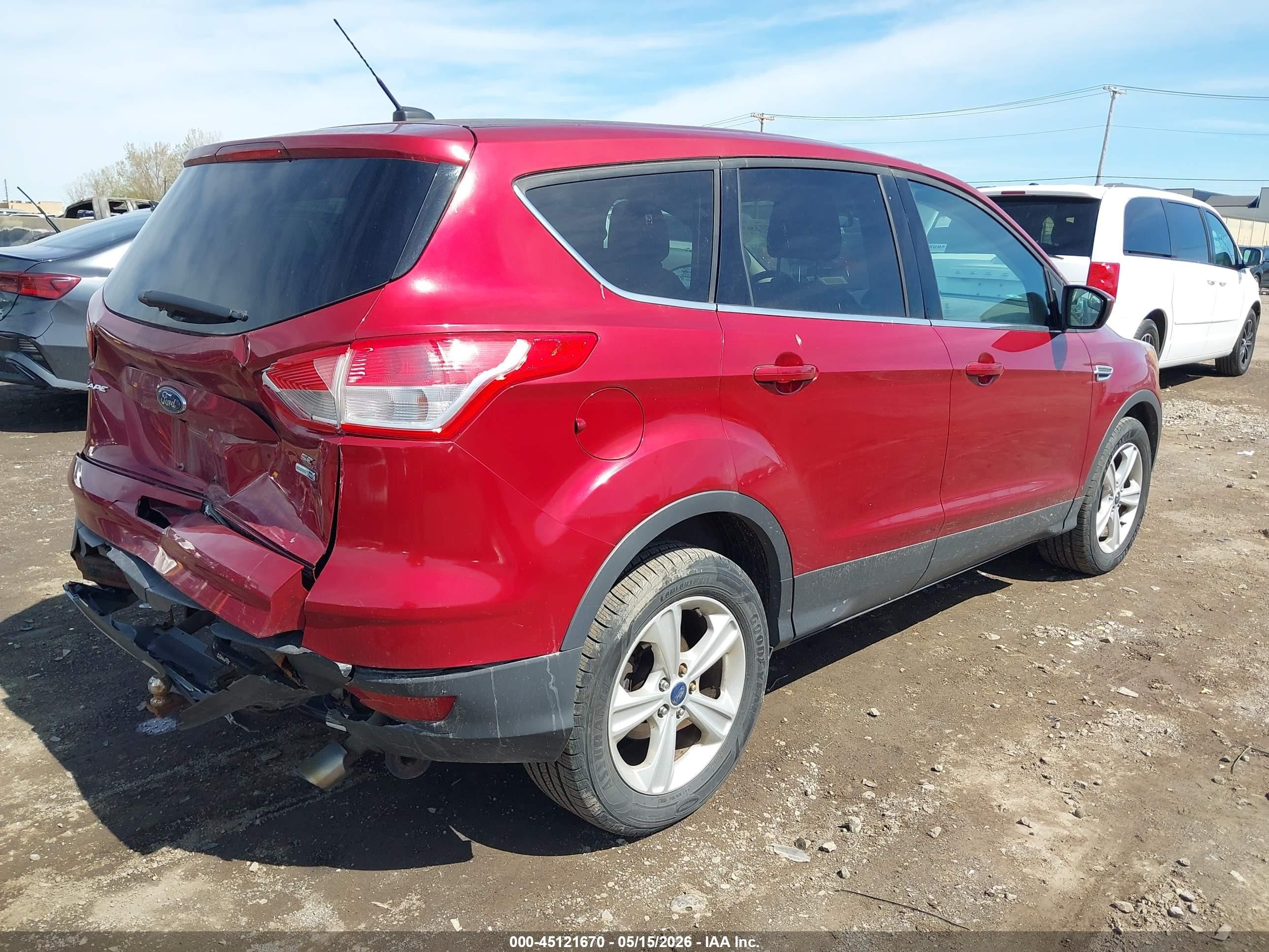2015 Ford Escape Se Red vin: 1FMCU9GX8FUC89926