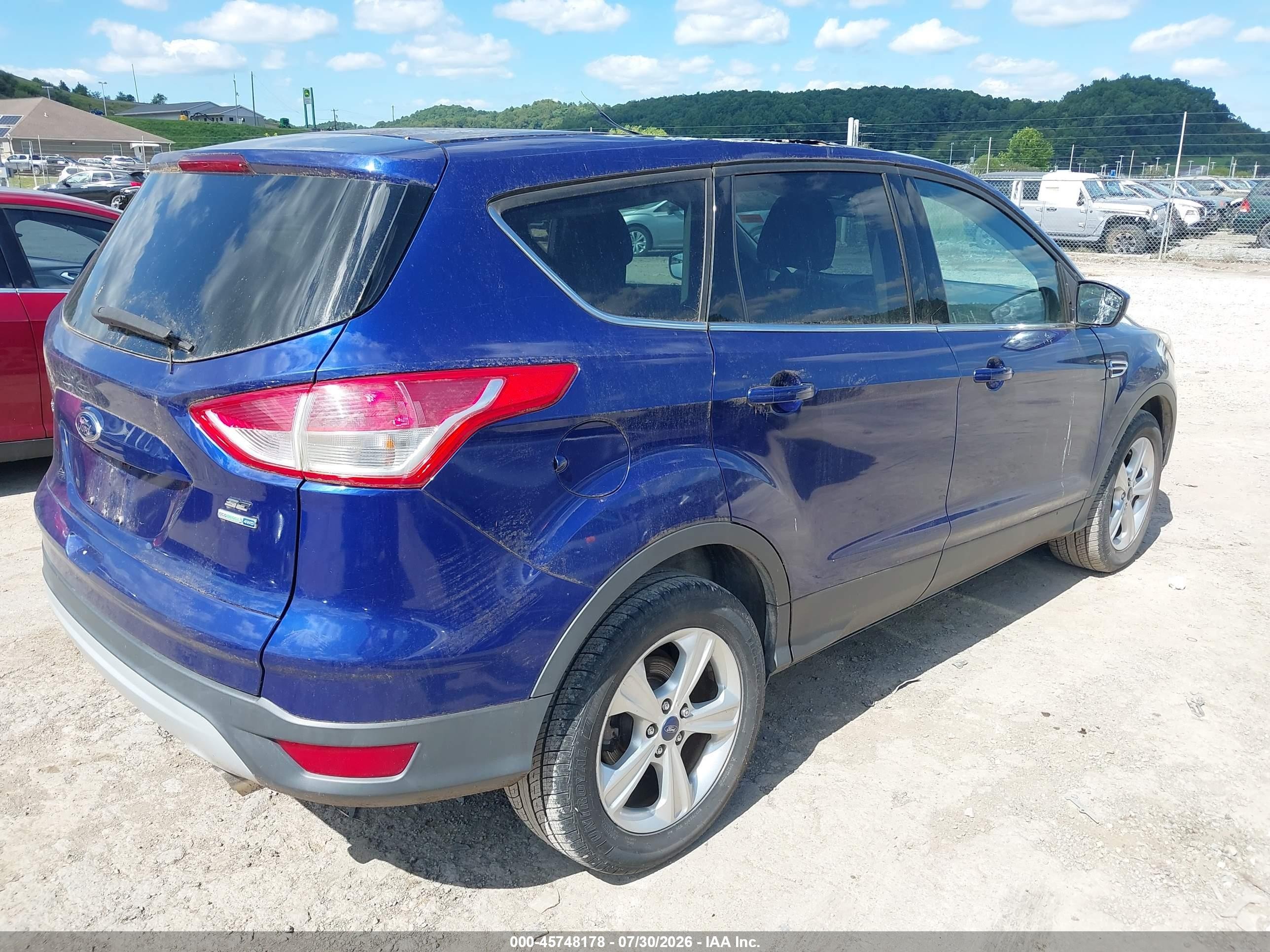 2014 Ford Escape Se Blue vin: 1FMCU9GX9EUC90274