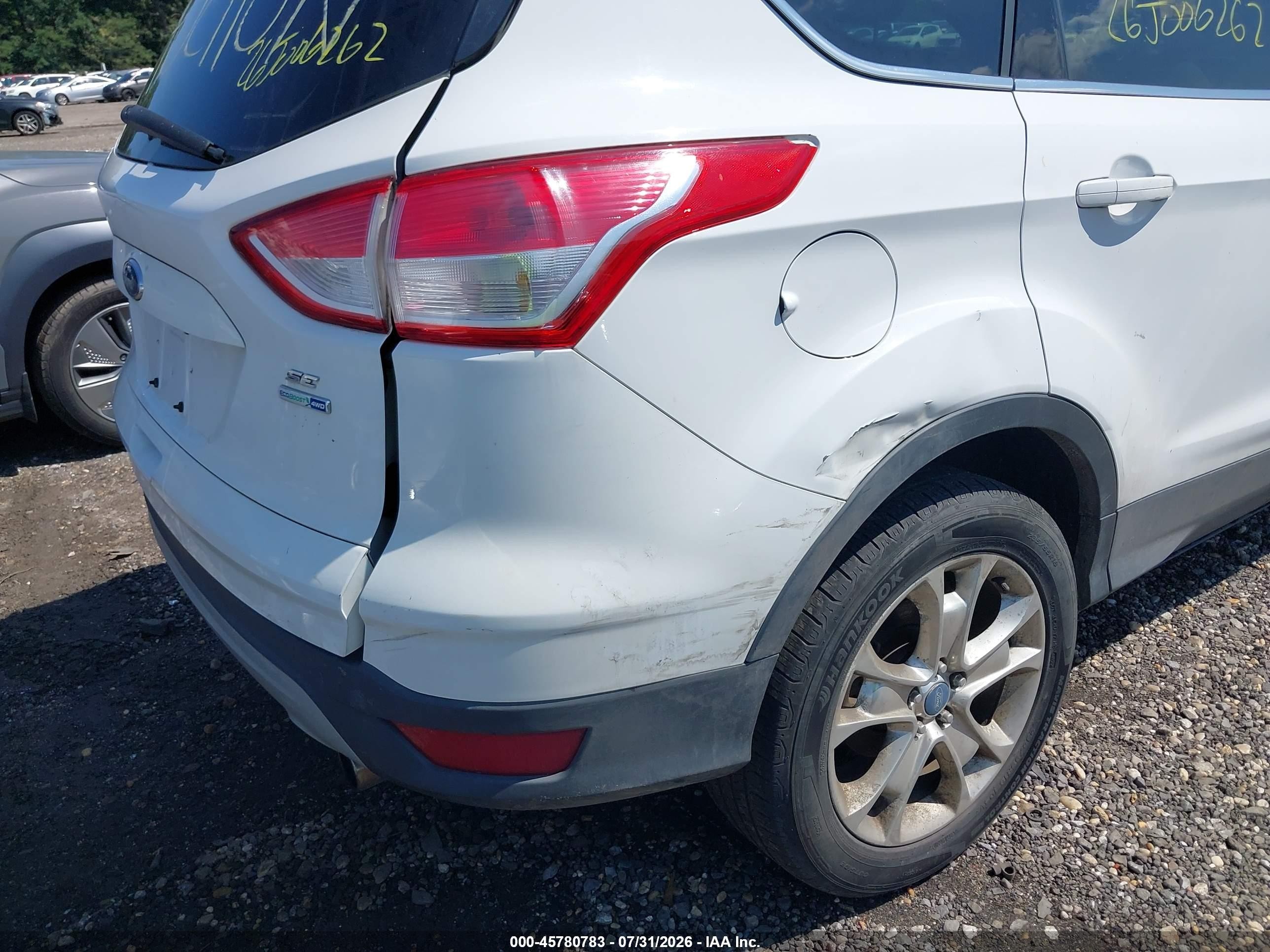2013 Ford Escape Se Белый vin: 1FMCU9GXXDUC82957