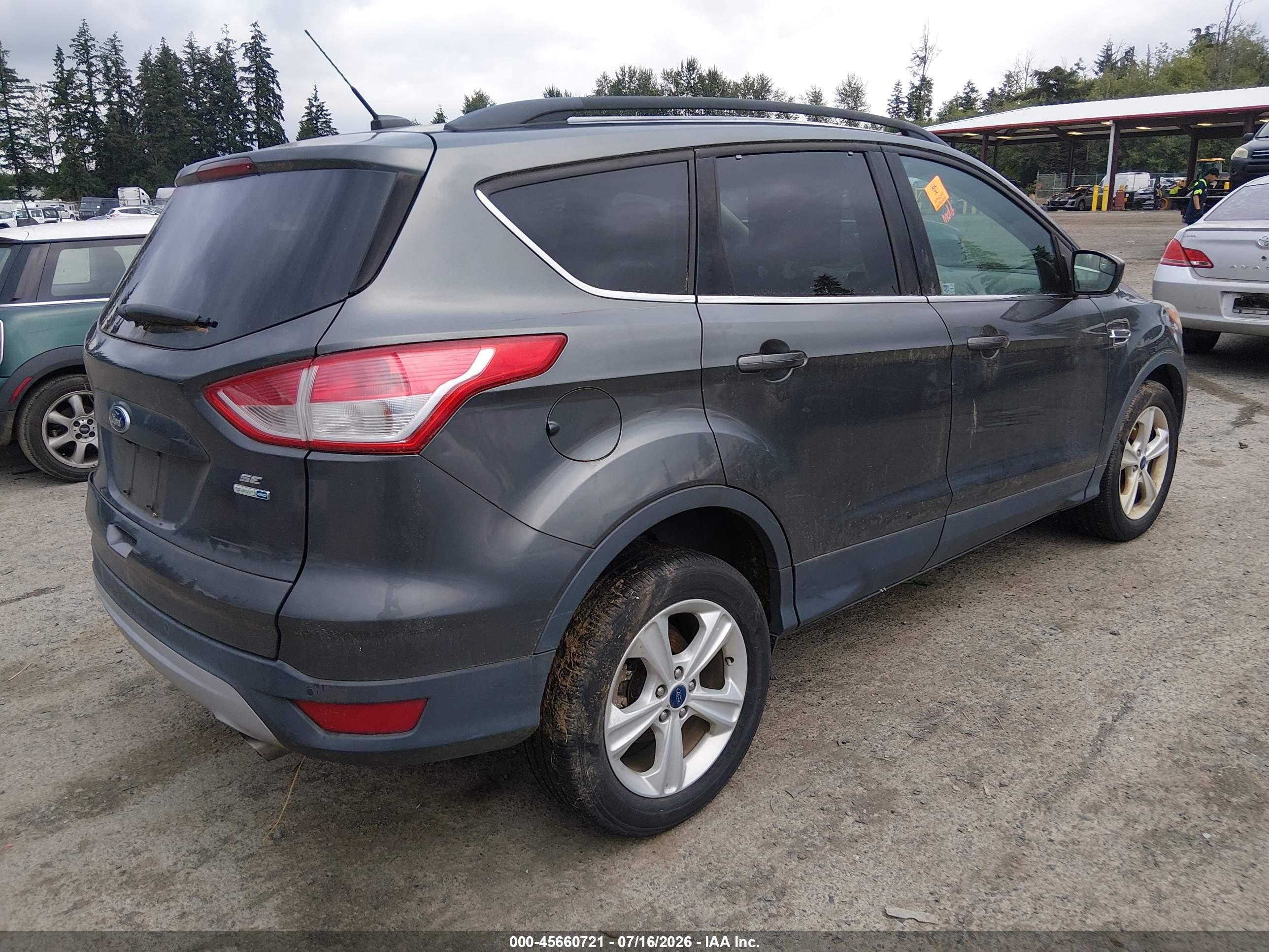 2015 Ford Escape Se Gray vin: 1FMCU9GXXFUB73515
