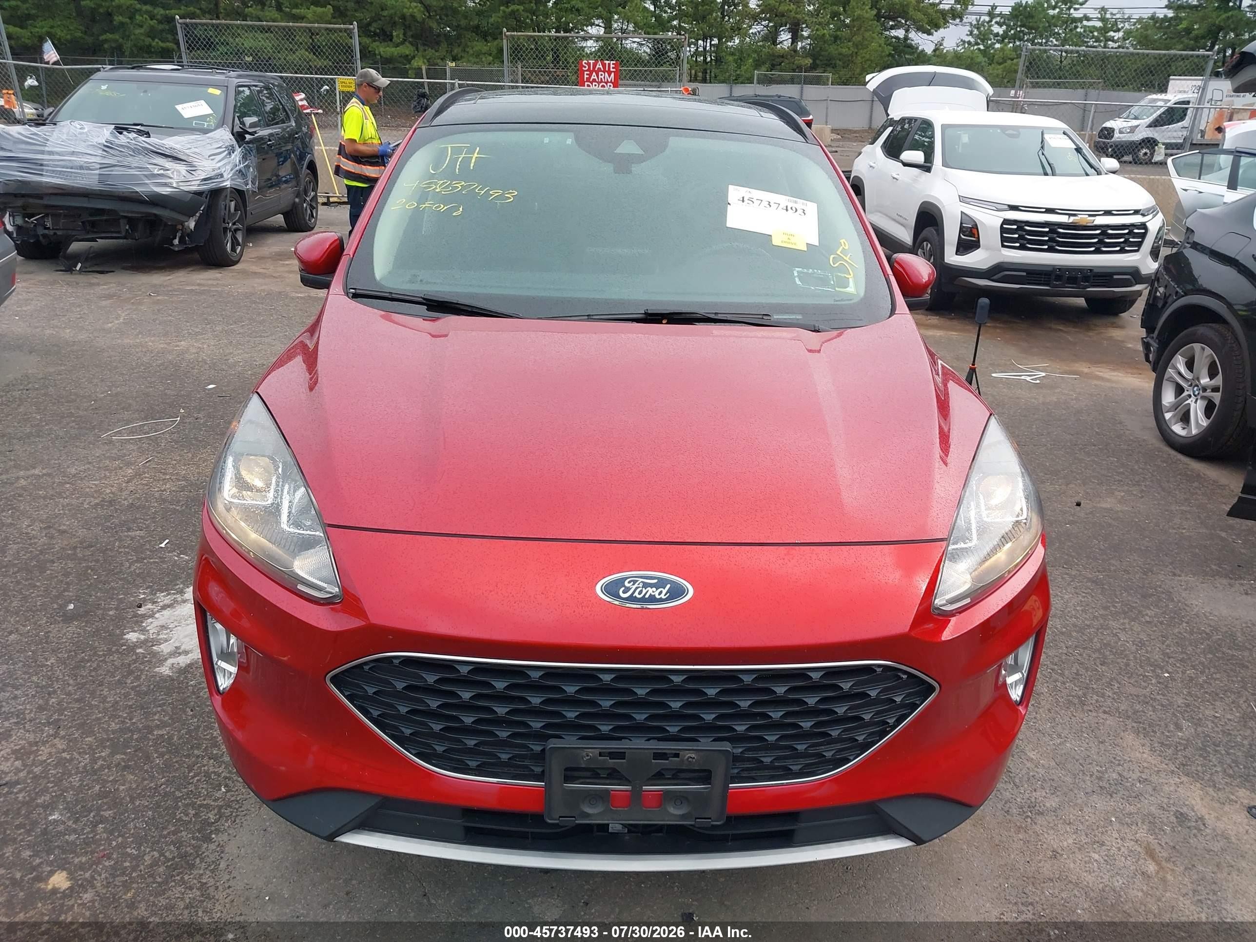 2020 Ford Escape Sel Red vin: 1FMCU9H62LUC72217