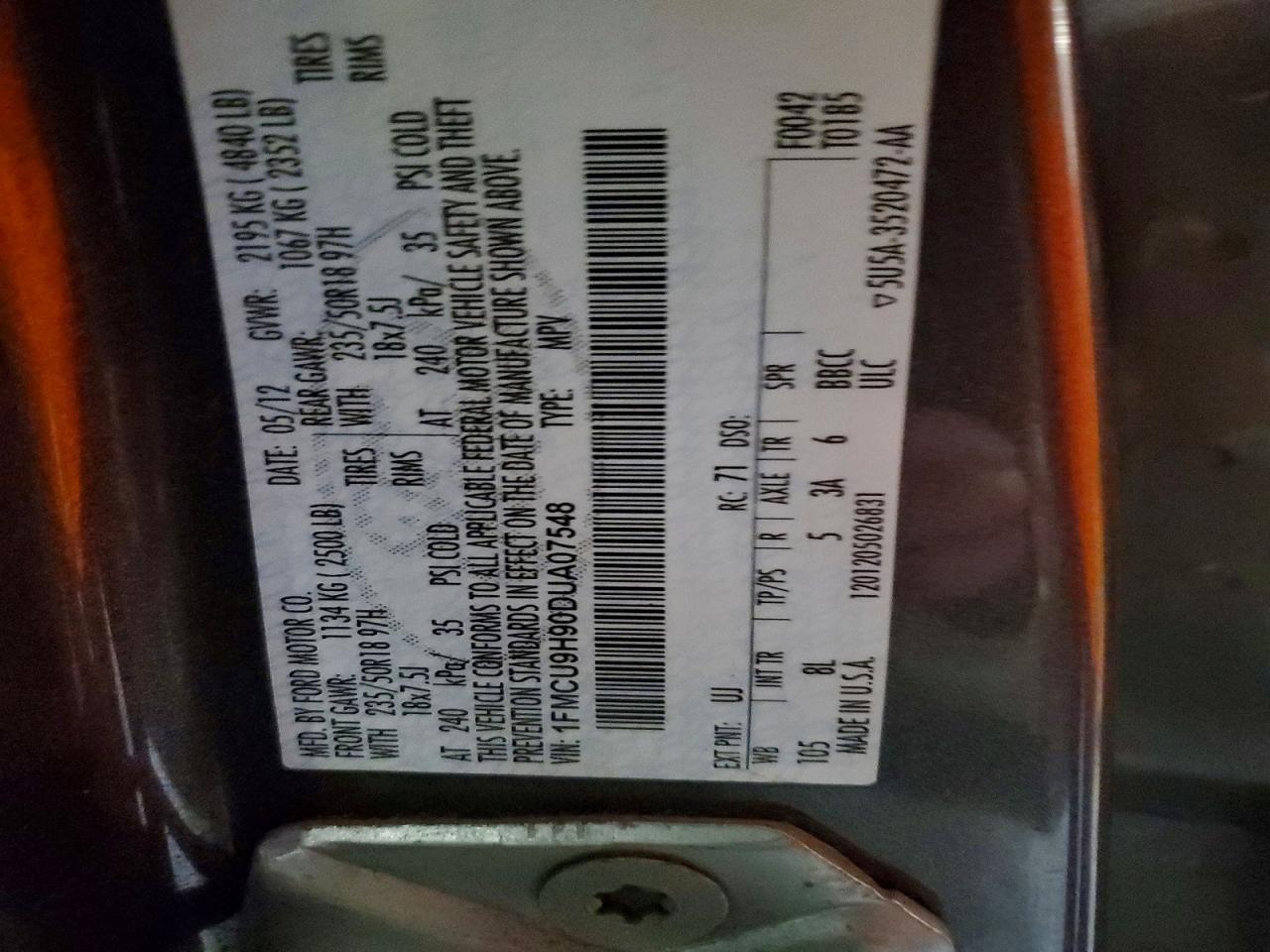 2013 Ford Escape Sel Серебряный vin: 1FMCU9H90DUA07548