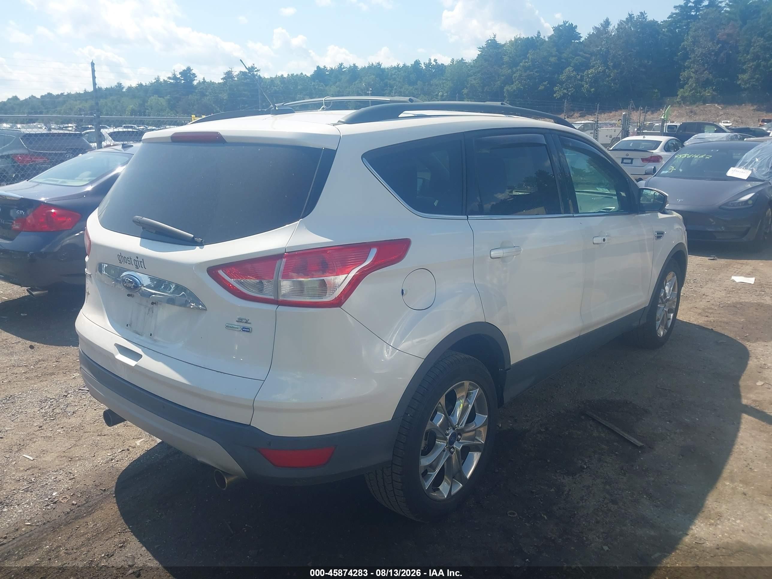 2013 Ford Escape Sel White vin: 1FMCU9H91DUC40631