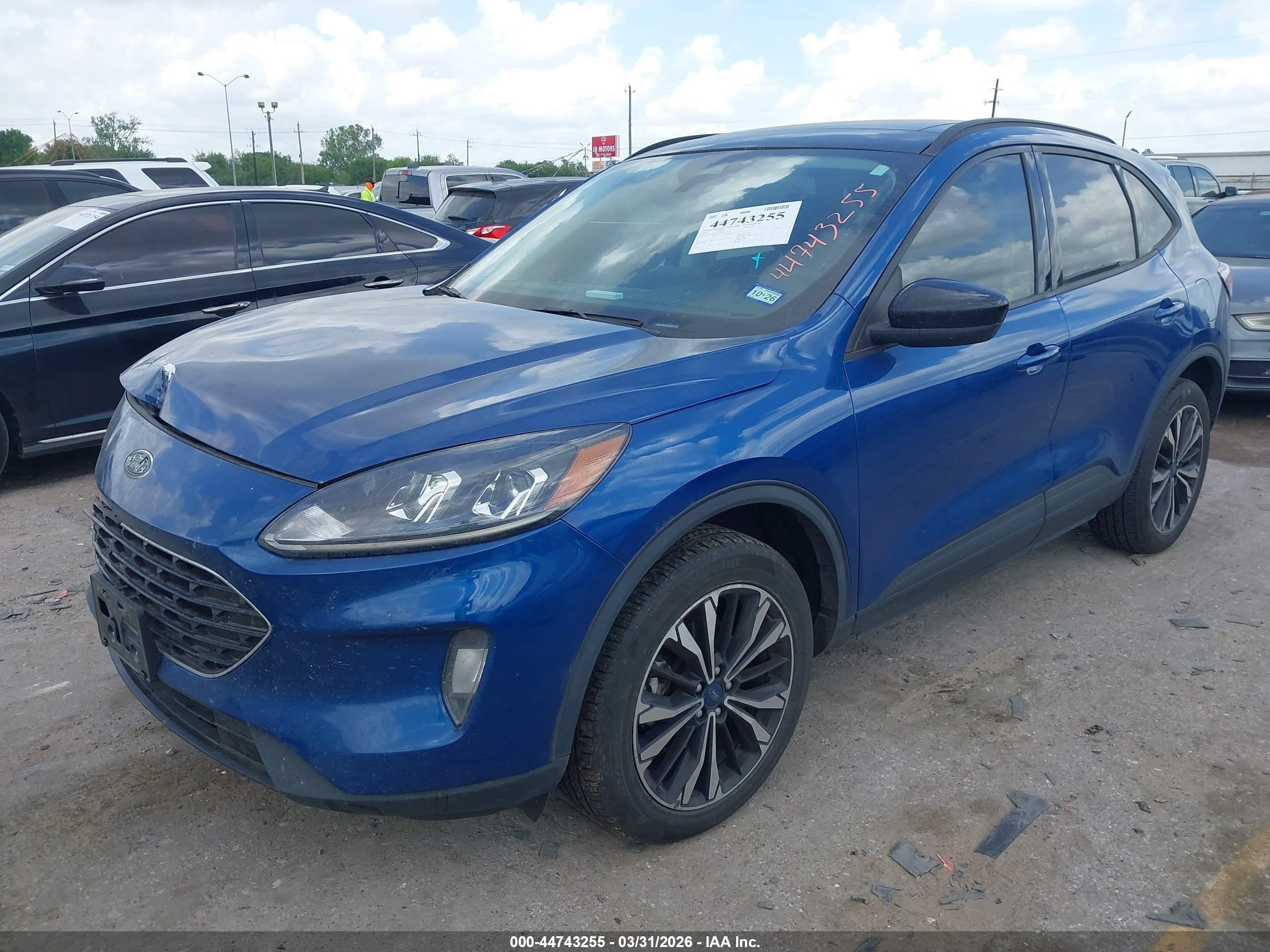 2022 Ford Escape Sel Blue vin: 1FMCU9H91NUB37145