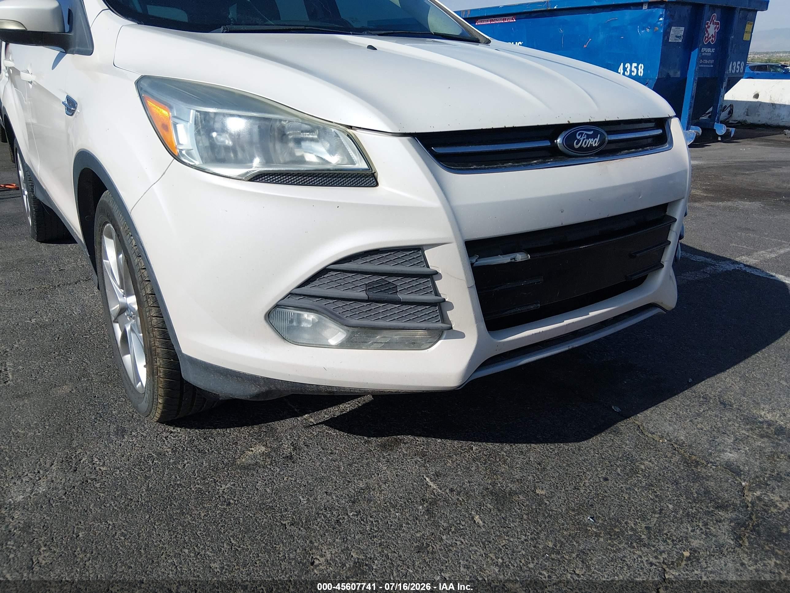 2013 Ford Escape Sel Белый vin: 1FMCU9H94DUA48541