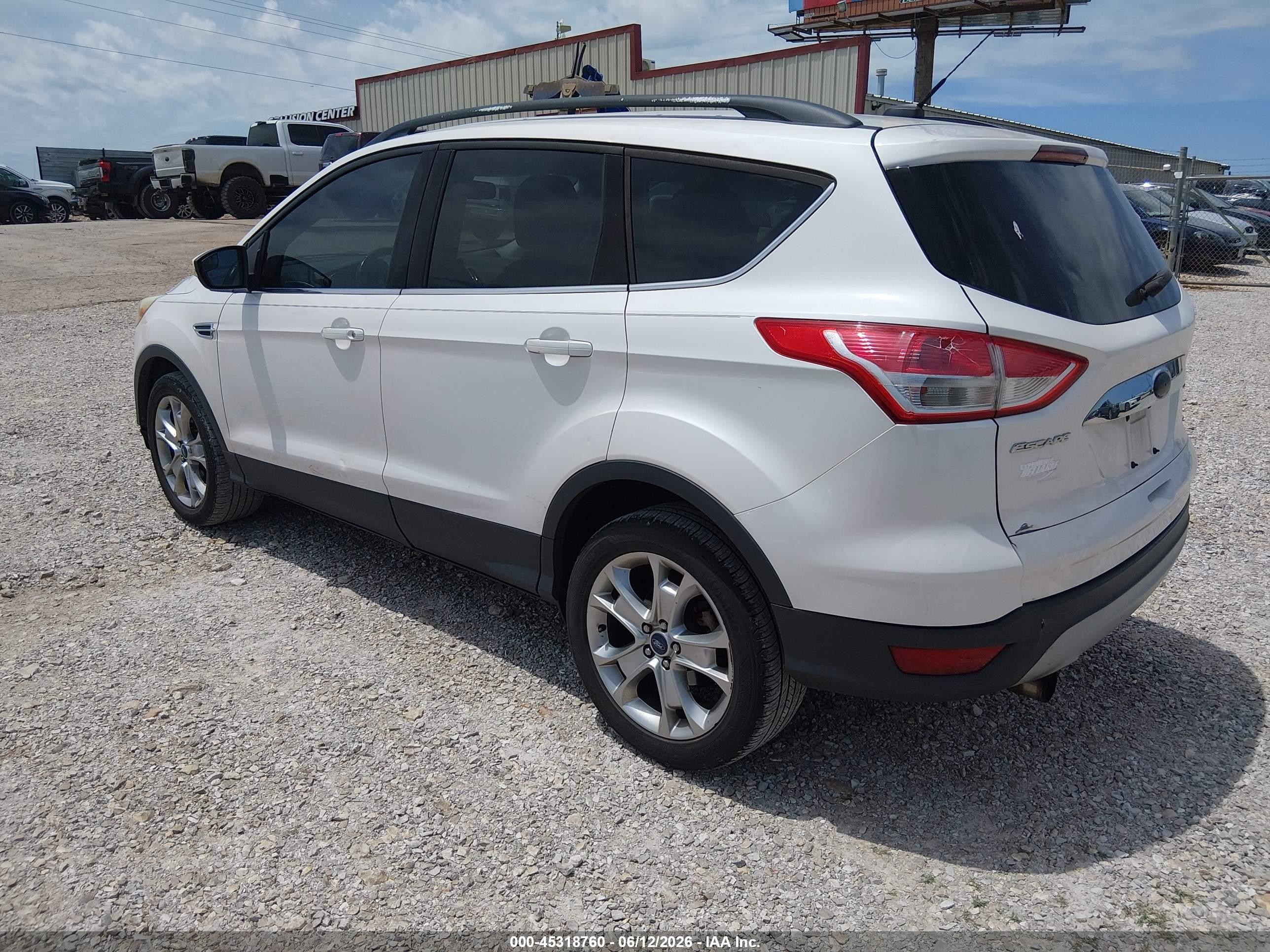 2013 Ford Escape Sel White vin: 1FMCU9H94DUB66296