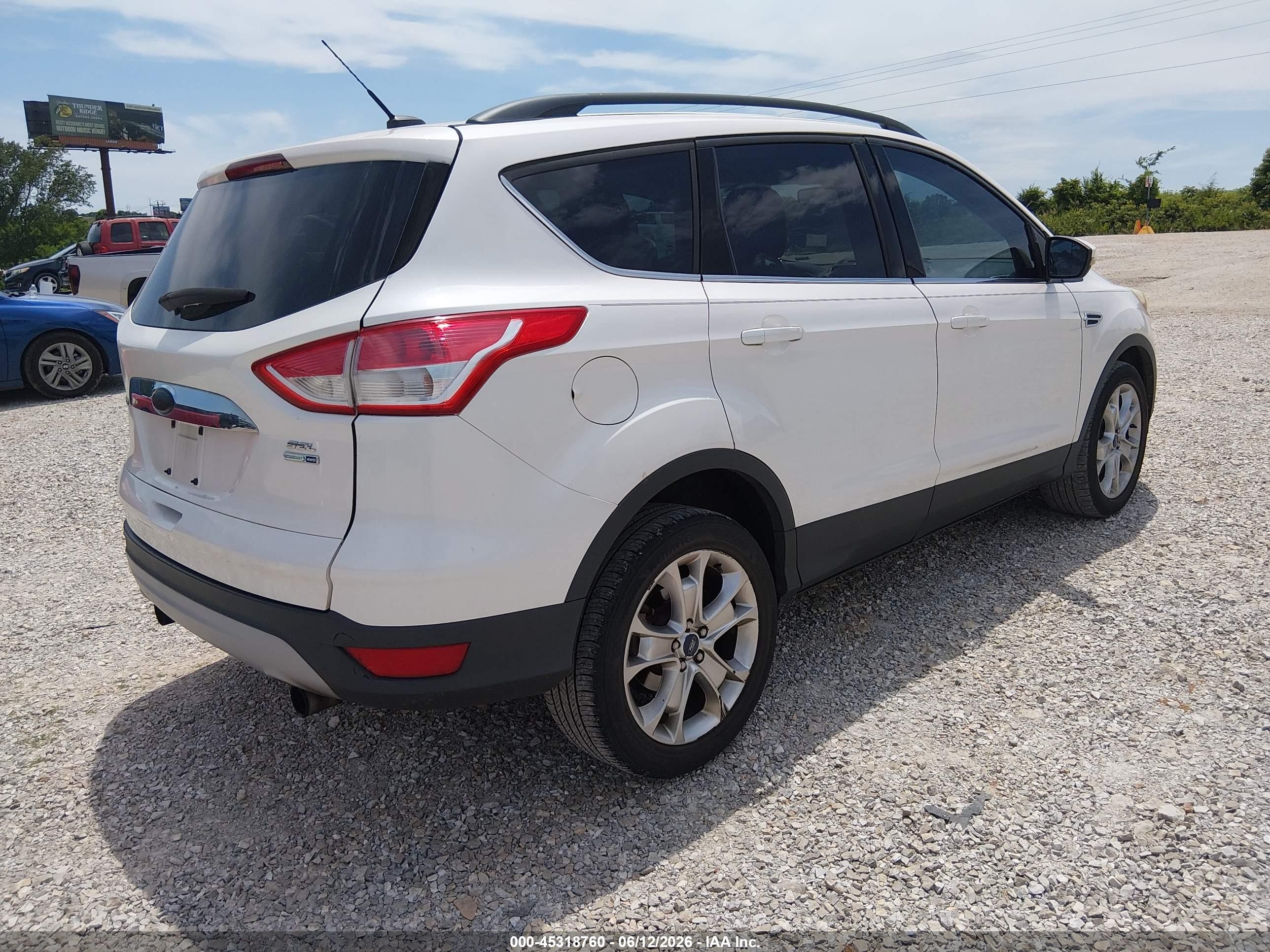 2013 Ford Escape Sel White vin: 1FMCU9H94DUB66296