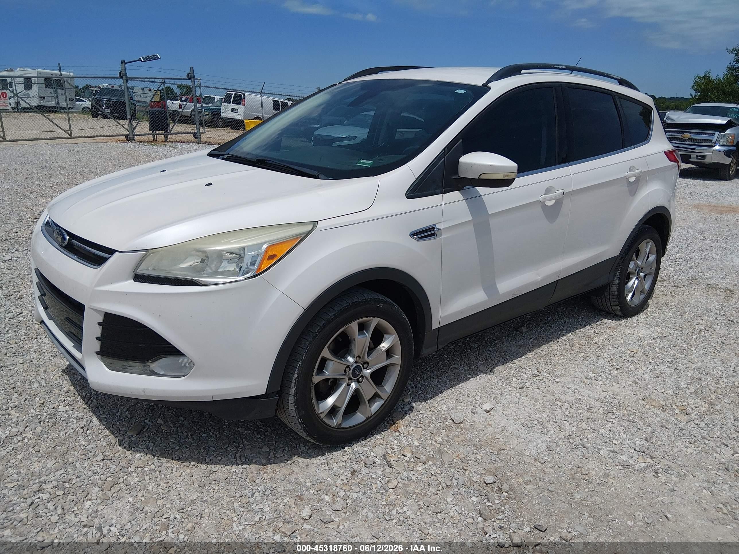 2013 Ford Escape Sel White vin: 1FMCU9H94DUB66296