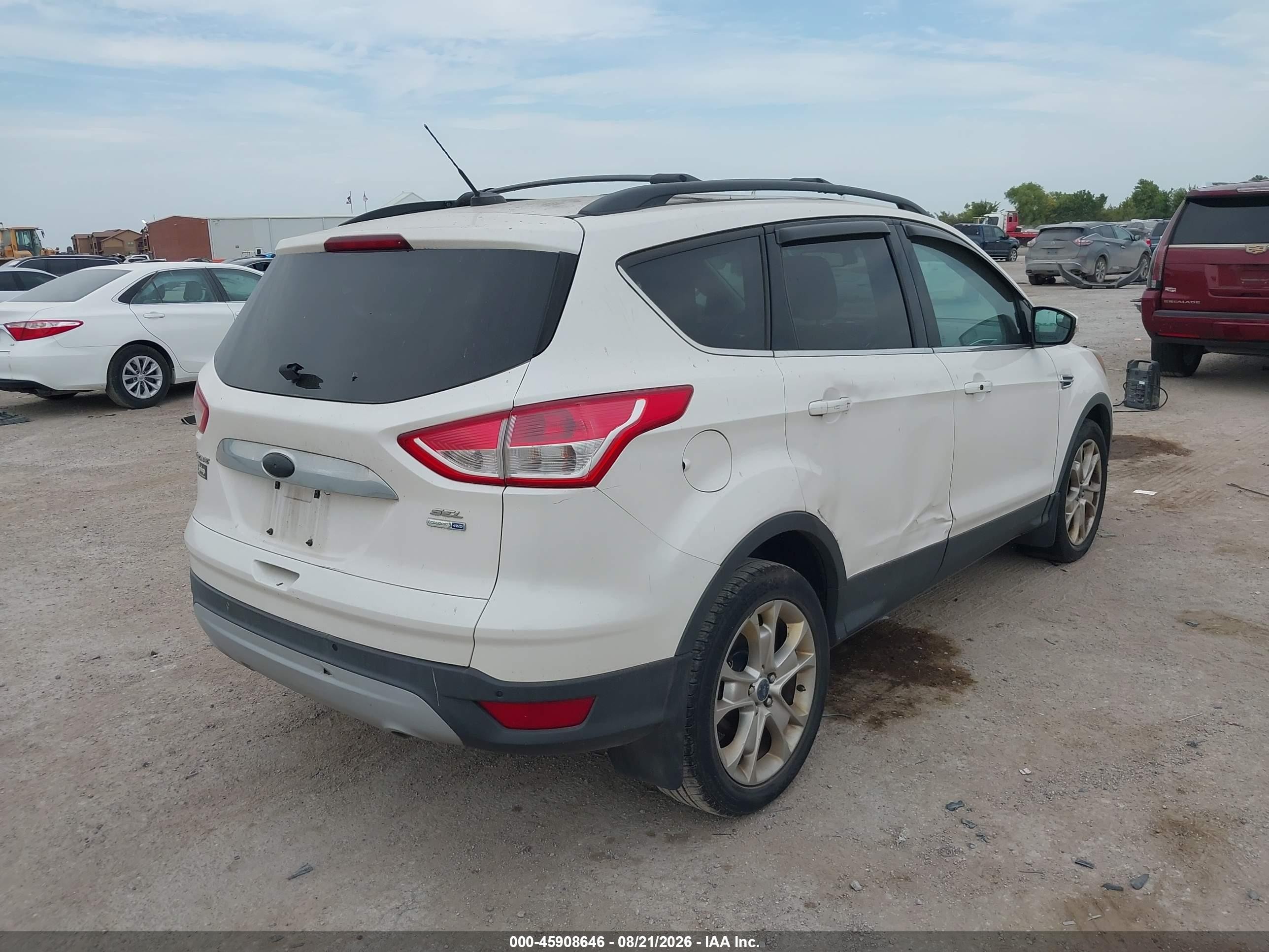 2013 Ford Escape Sel Белый vin: 1FMCU9H95DUD14276