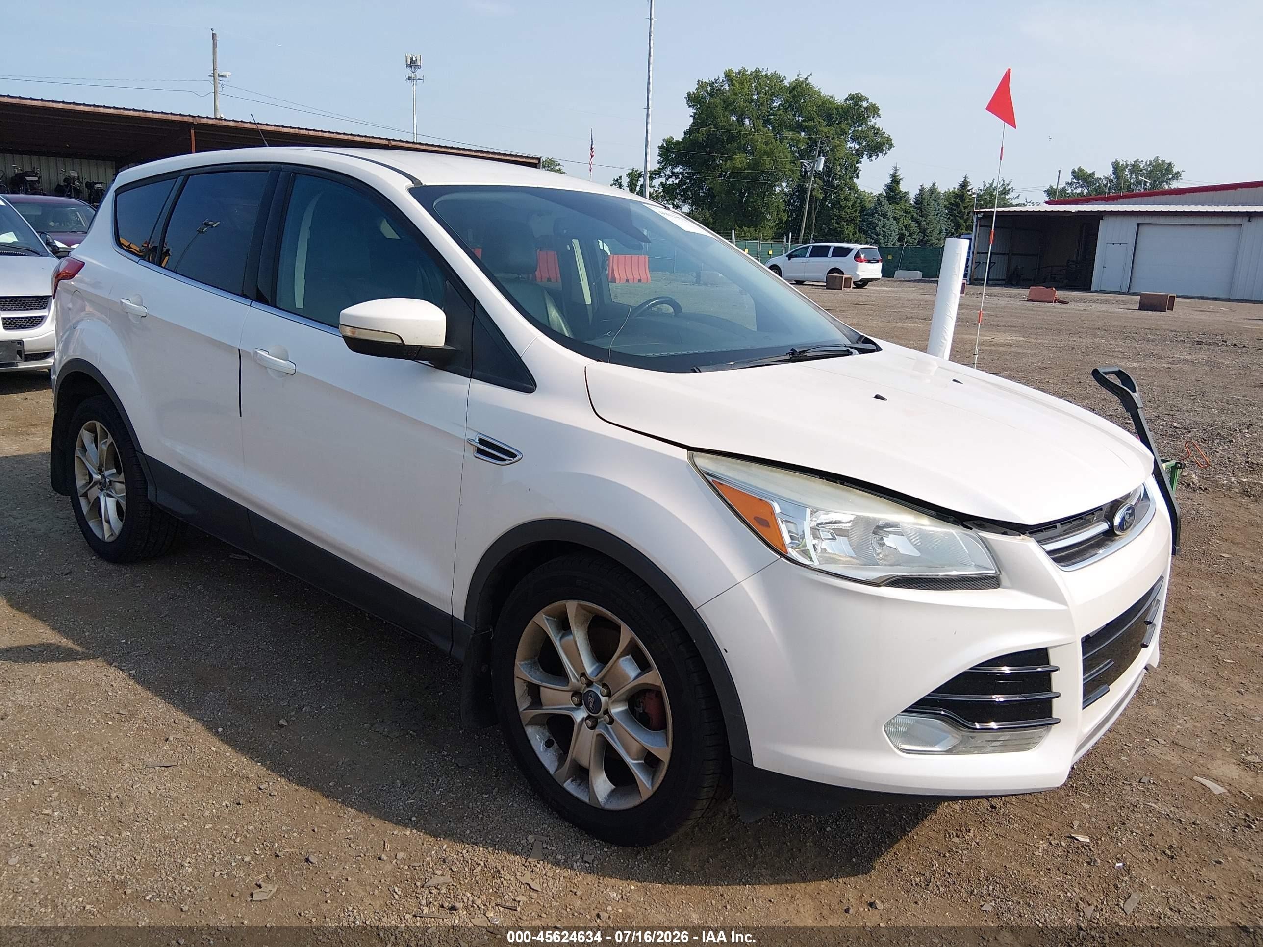 2013 Ford Escape Sel White vin: 1FMCU9H97DUA61347