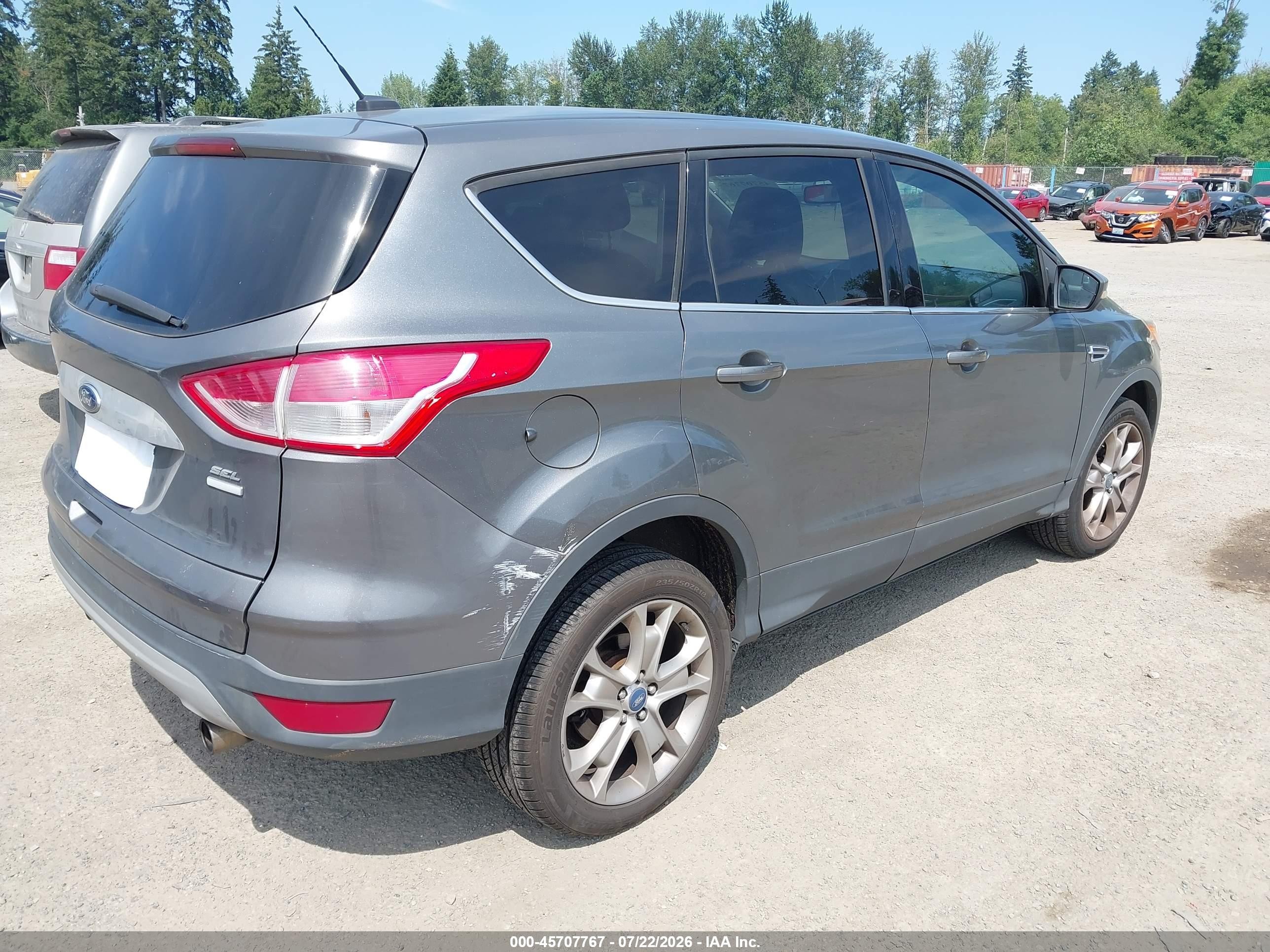 2013 Ford Escape Sel Gray vin: 1FMCU9H97DUA94476