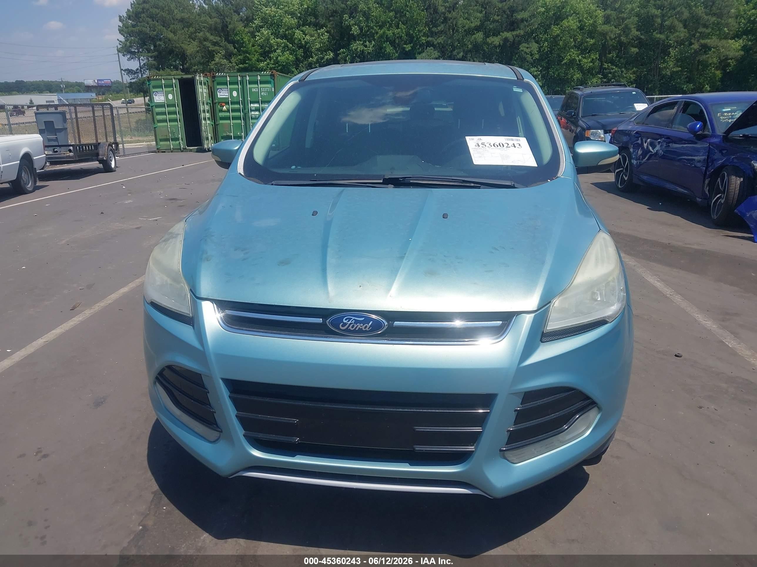 2013 Ford Escape Sel Green vin: 1FMCU9H98DUA17325