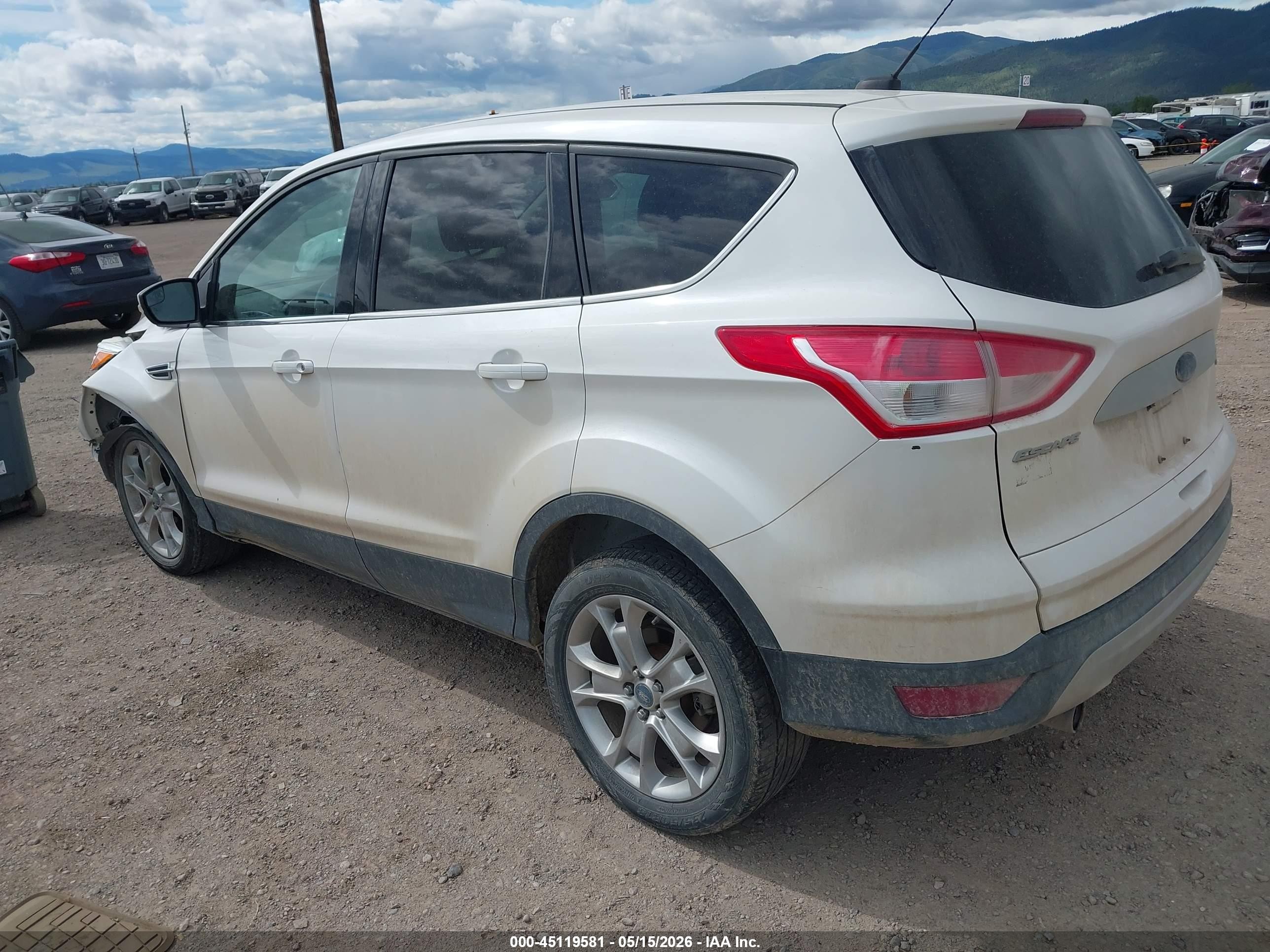 2013 Ford Escape Sel White vin: 1FMCU9H98DUC46975