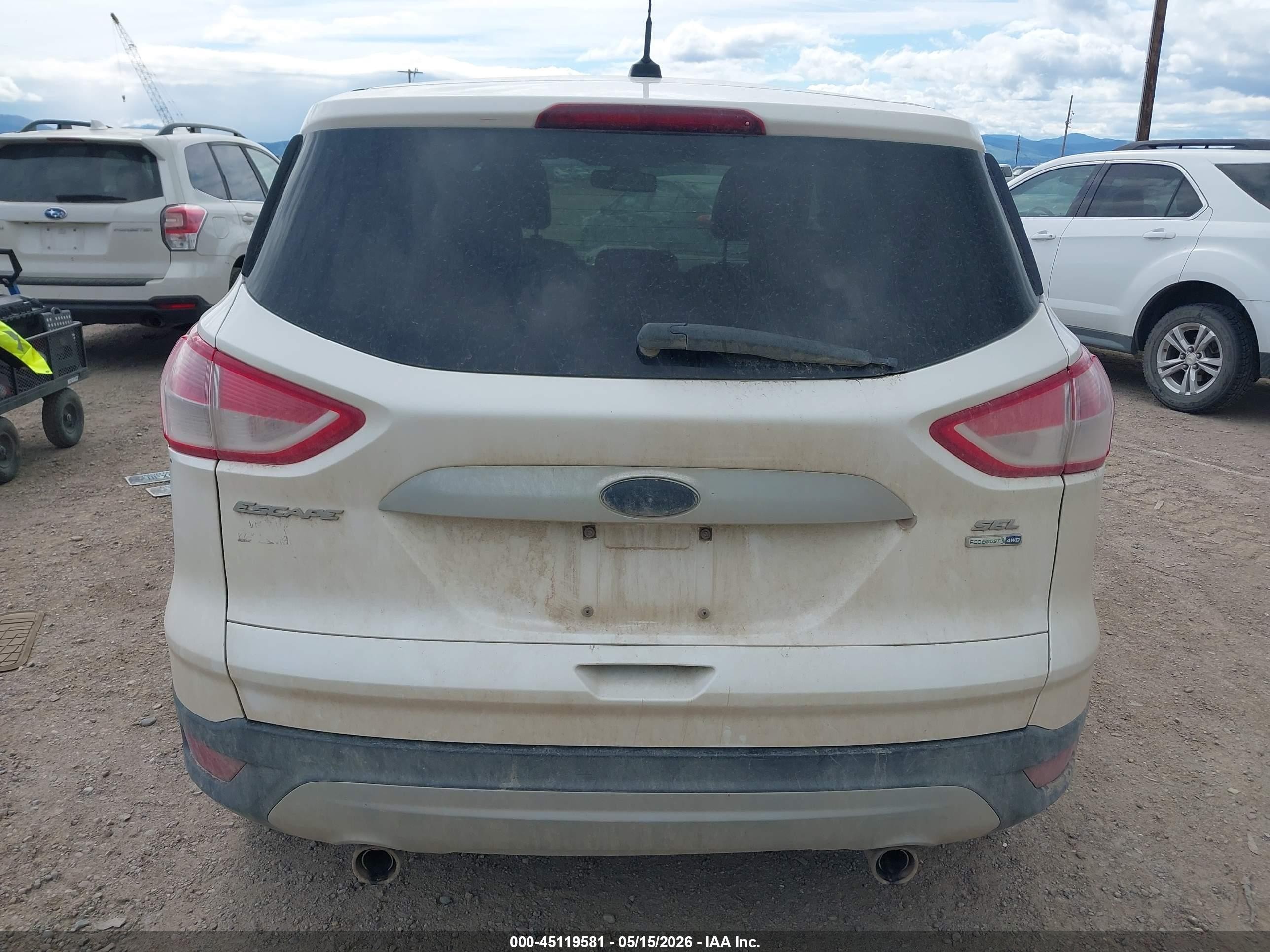 2013 Ford Escape Sel White vin: 1FMCU9H98DUC46975