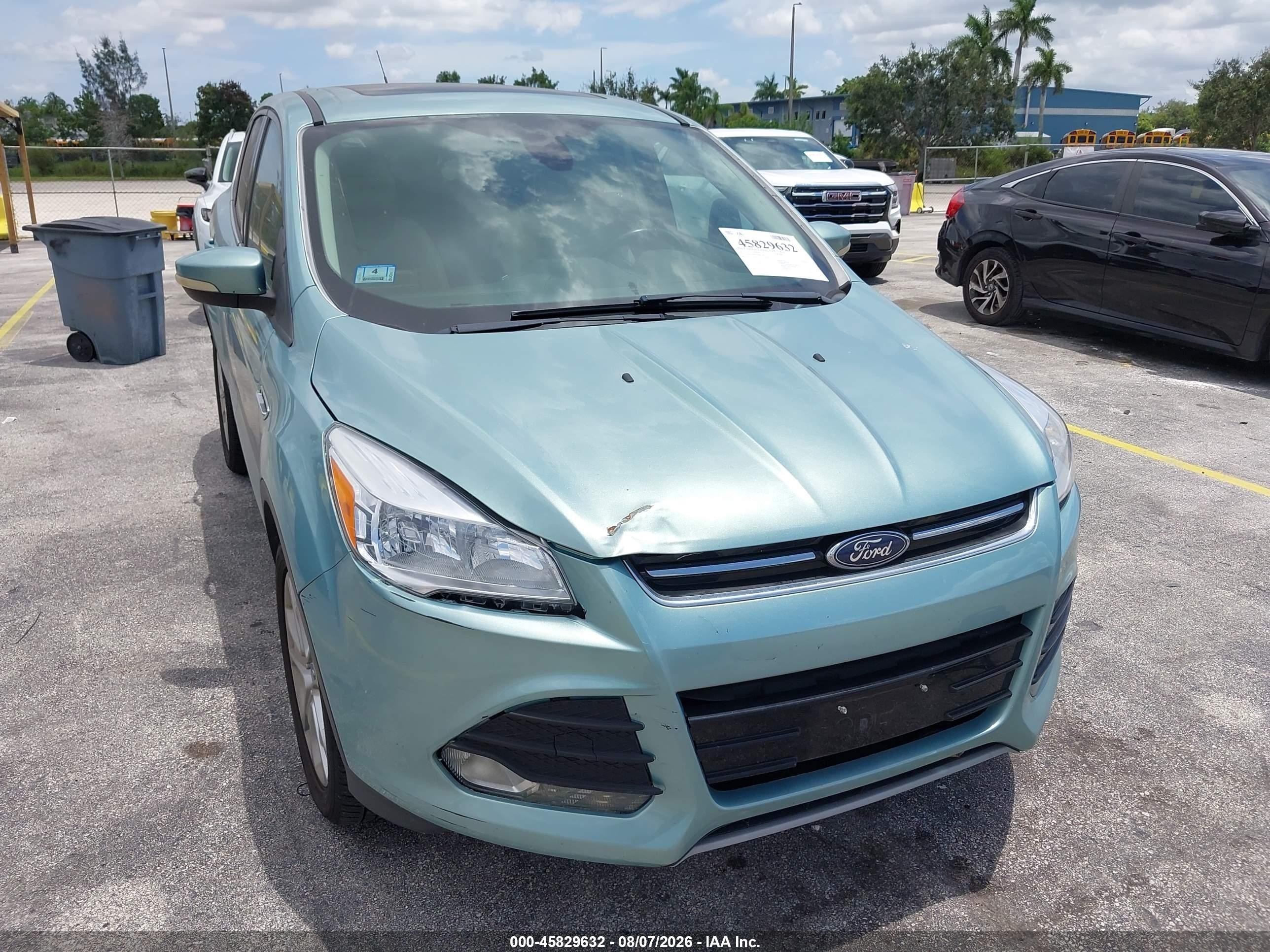2013 Ford Escape Sel Green vin: 1FMCU9H99DUB67766