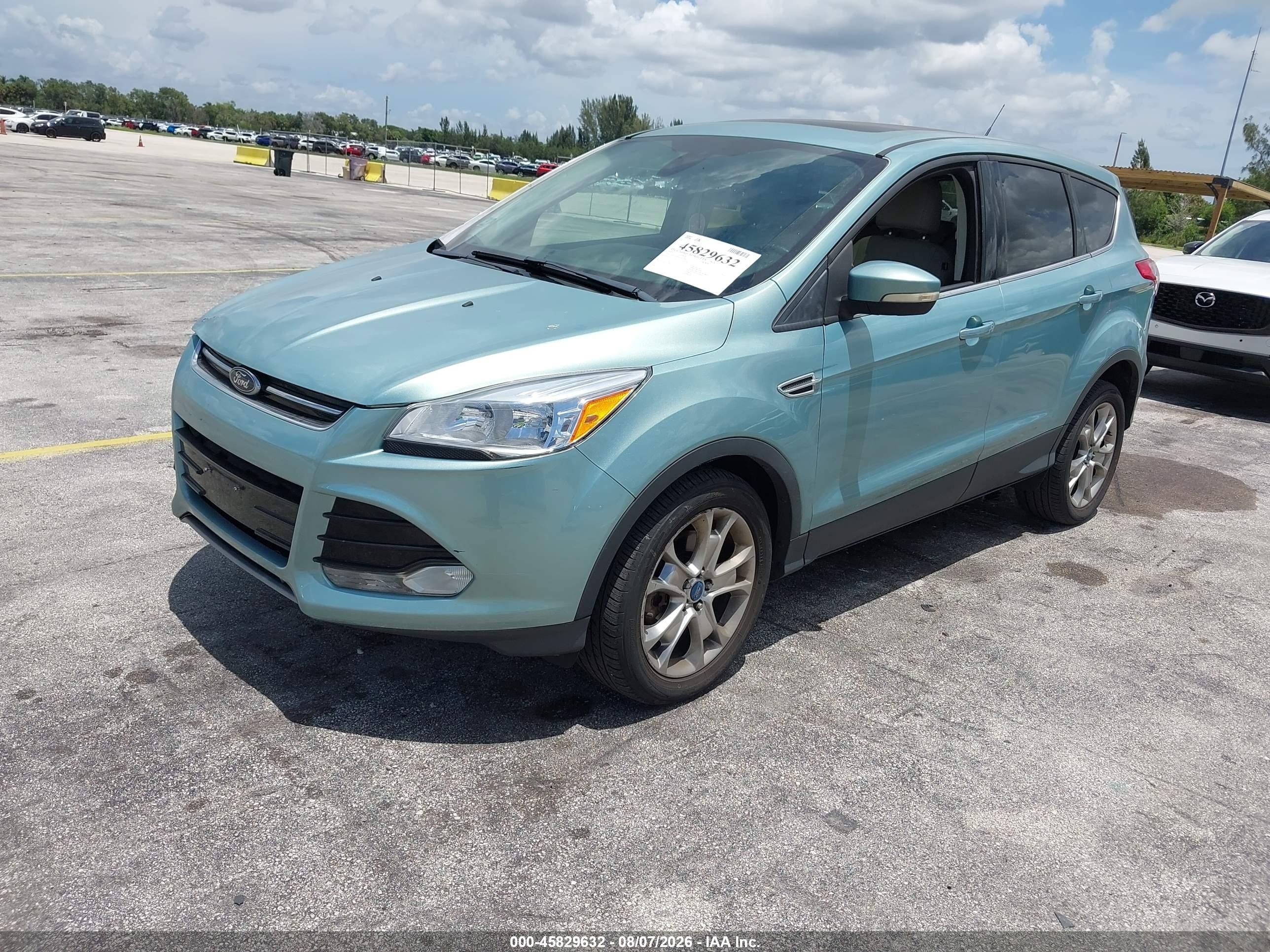 2013 Ford Escape Sel Green vin: 1FMCU9H99DUB67766