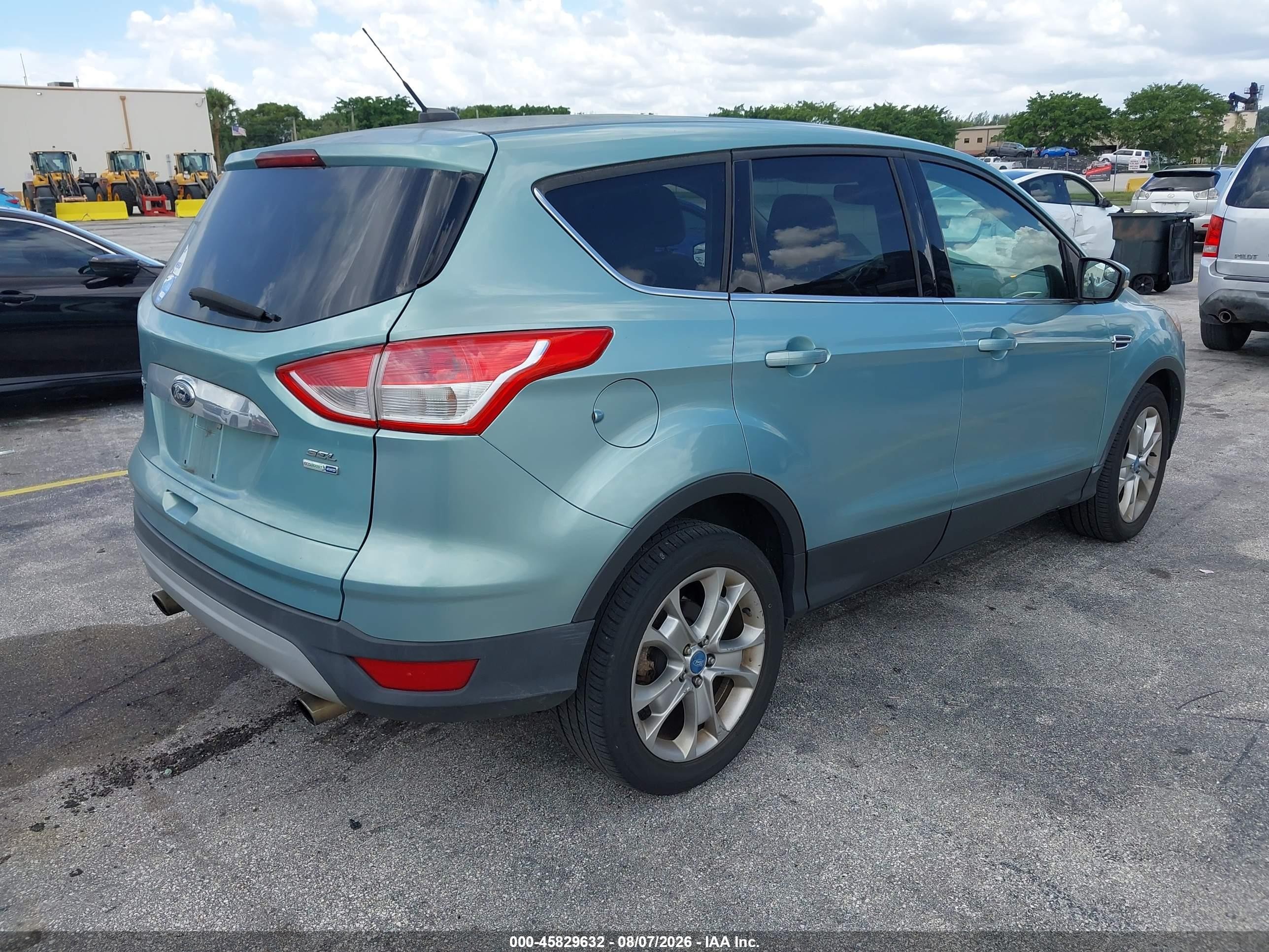 2013 Ford Escape Sel Green vin: 1FMCU9H99DUB67766