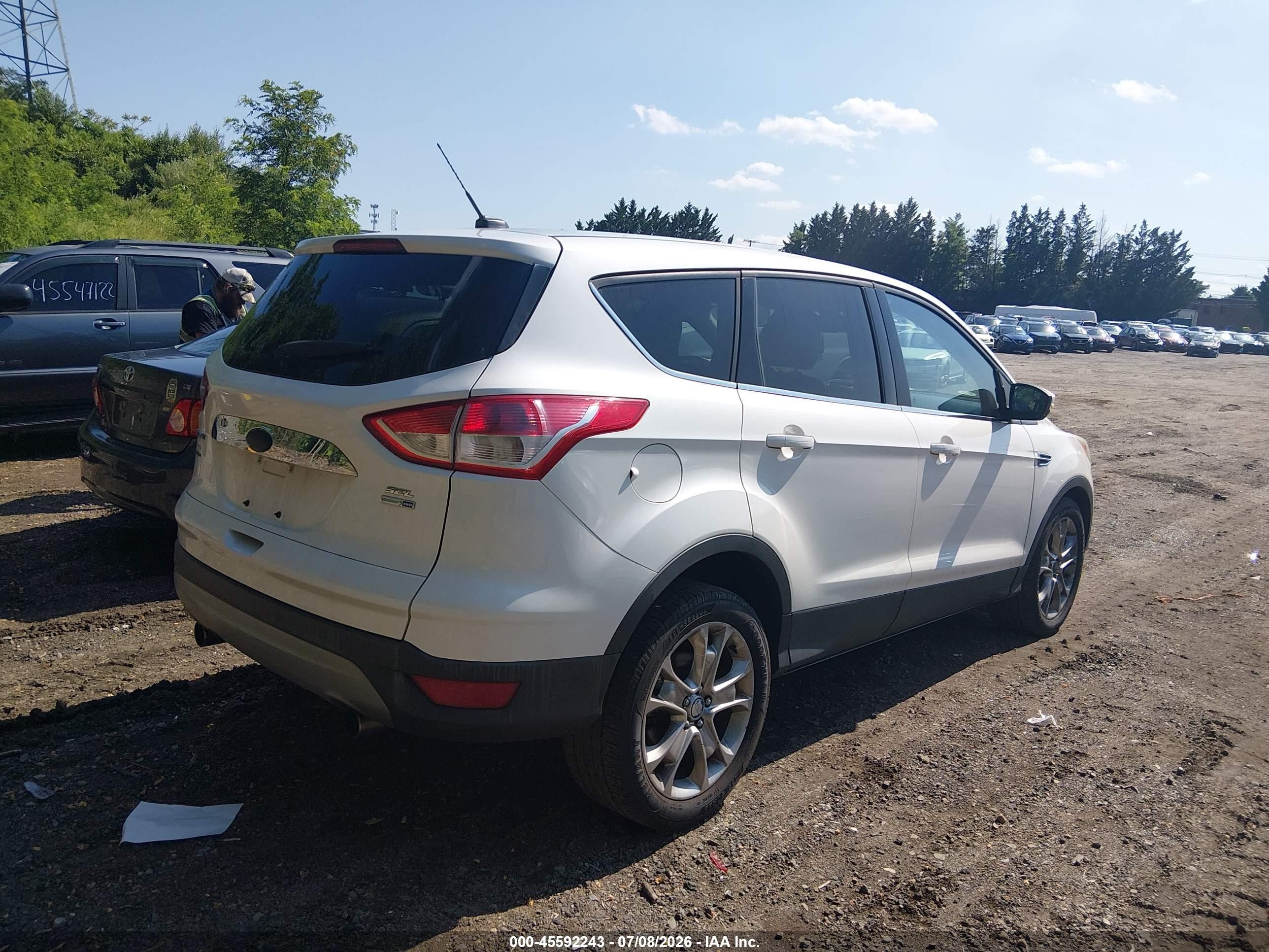 2013 Ford Escape Sel White vin: 1FMCU9H99DUC40070