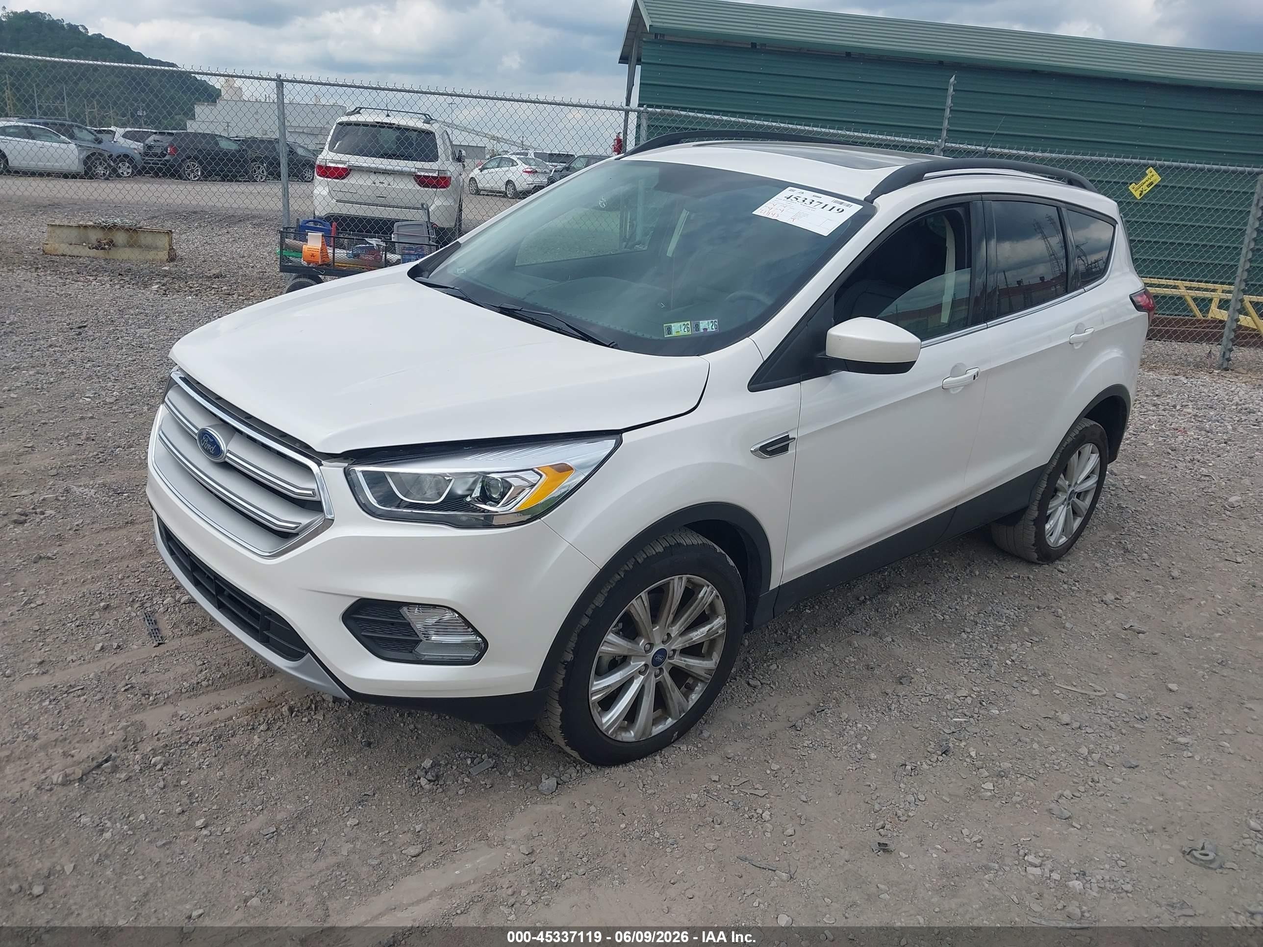 2019 Ford Escape Sel White vin: 1FMCU9HD3KUA94119
