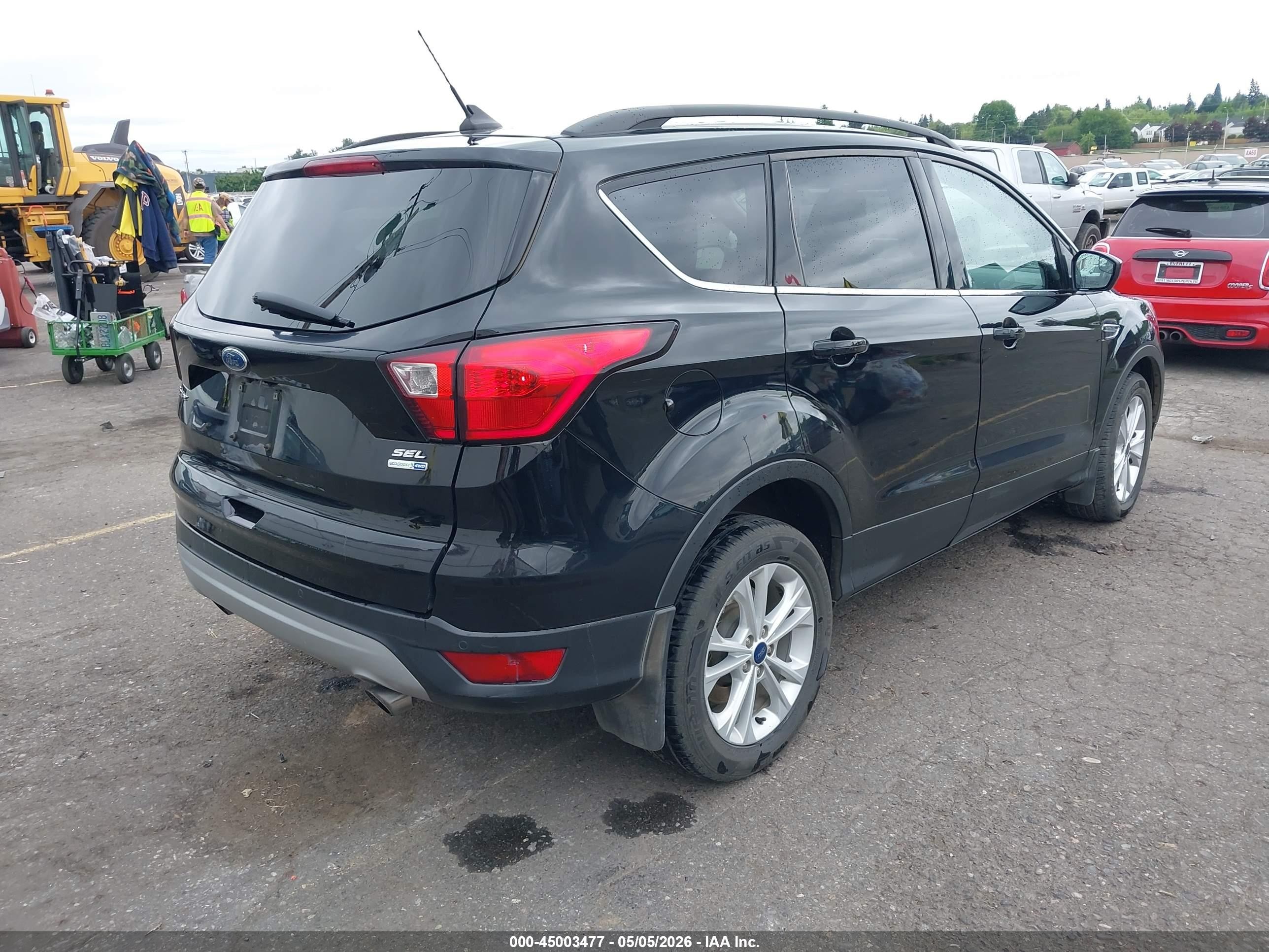 2019 Ford Escape Sel Черный vin: 1FMCU9HD4KUC33190