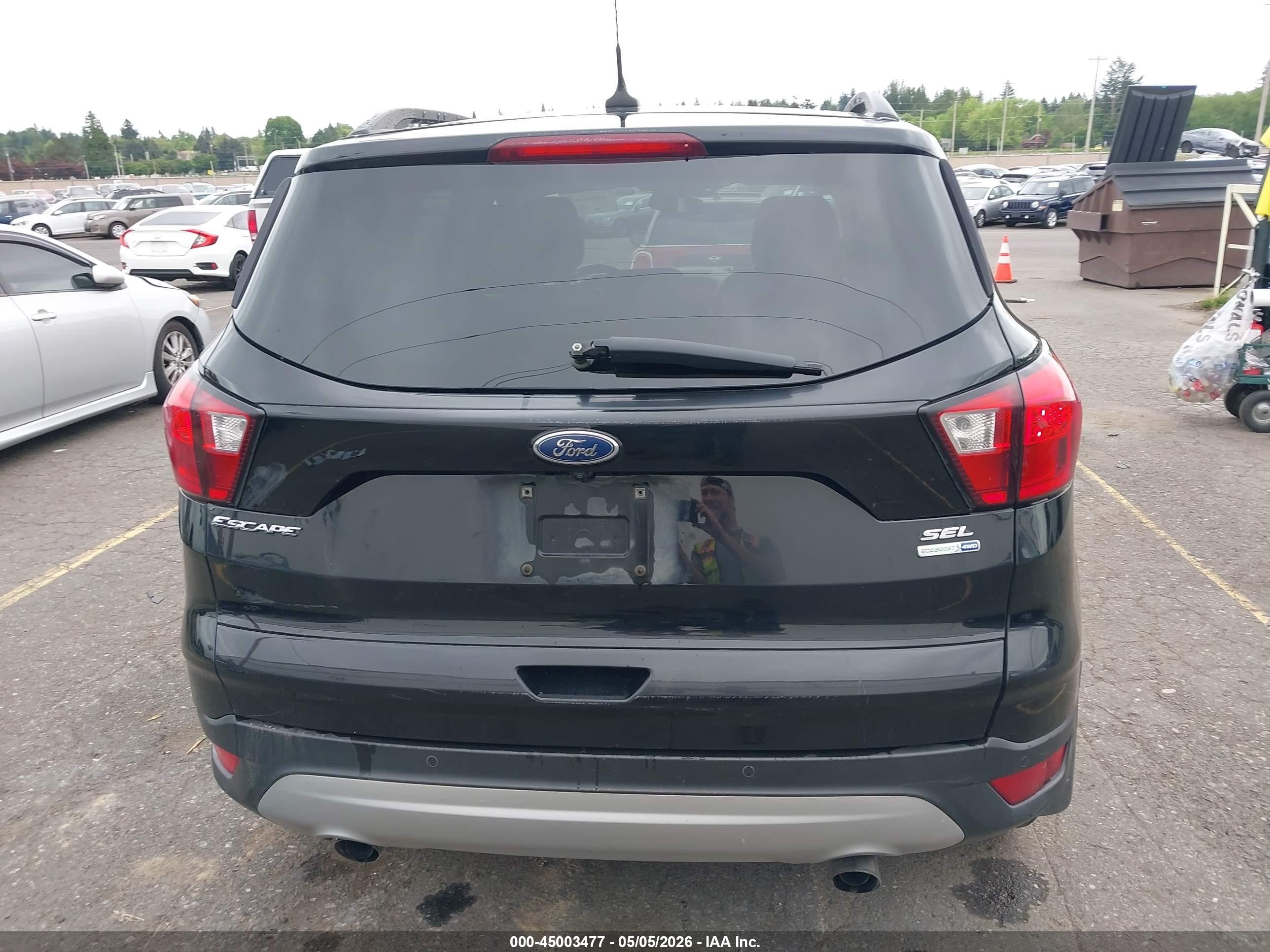 2019 Ford Escape Sel Черный vin: 1FMCU9HD4KUC33190