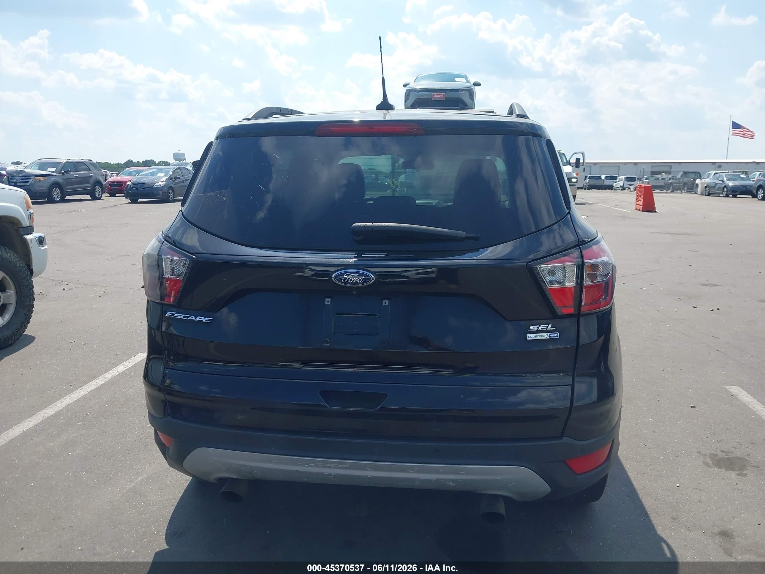 2018 Ford Escape Sel Black vin: 1FMCU9HD6JUB78658