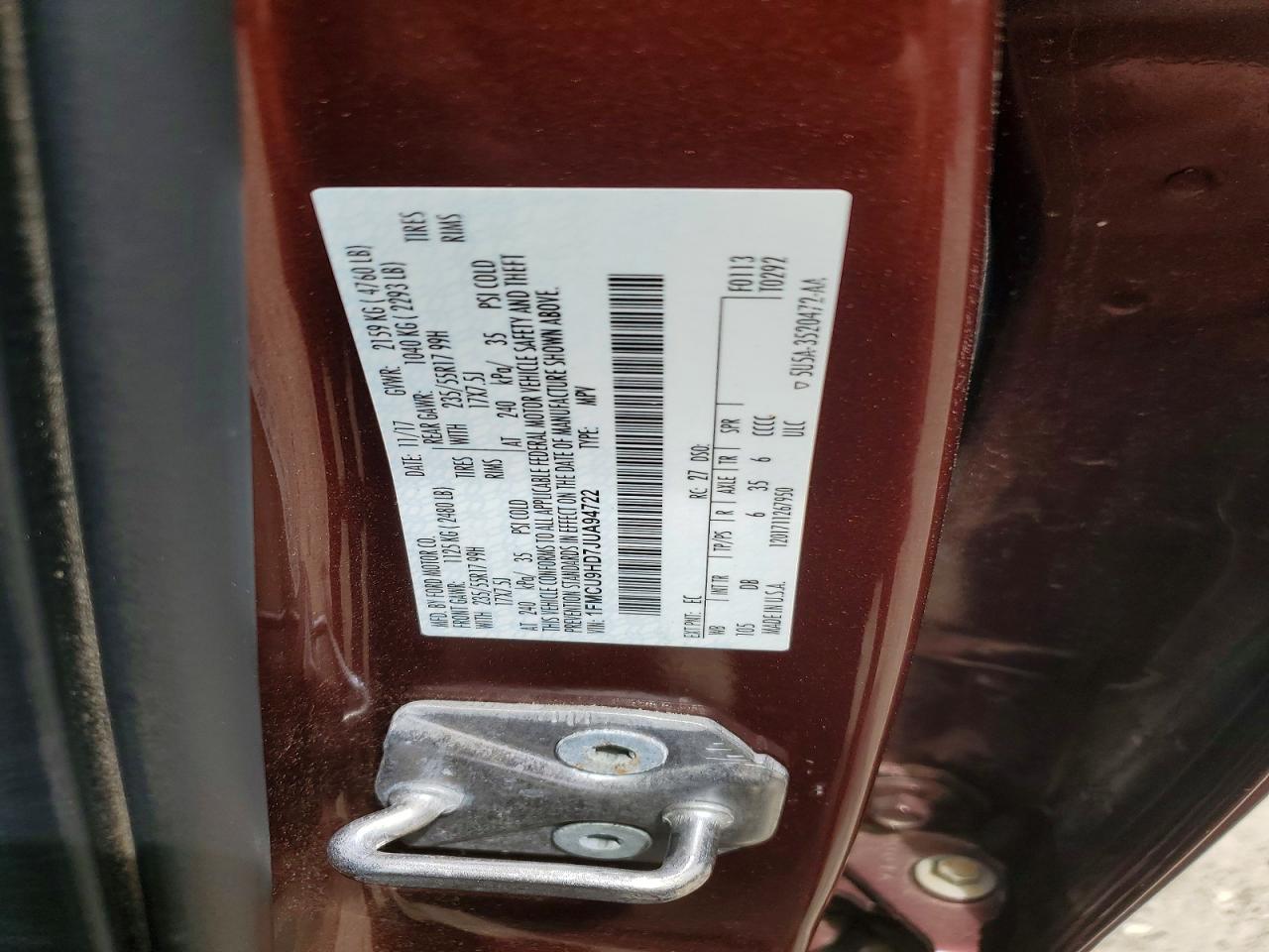 2018 Ford Escape Sel Brown vin: 1FMCU9HD7JUA94722