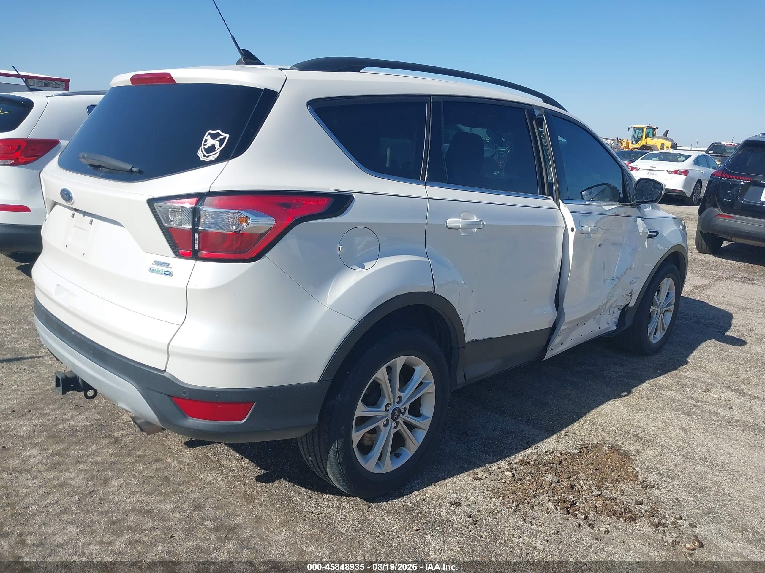 2018 Ford Escape Sel White vin: 1FMCU9HD9JUC35208