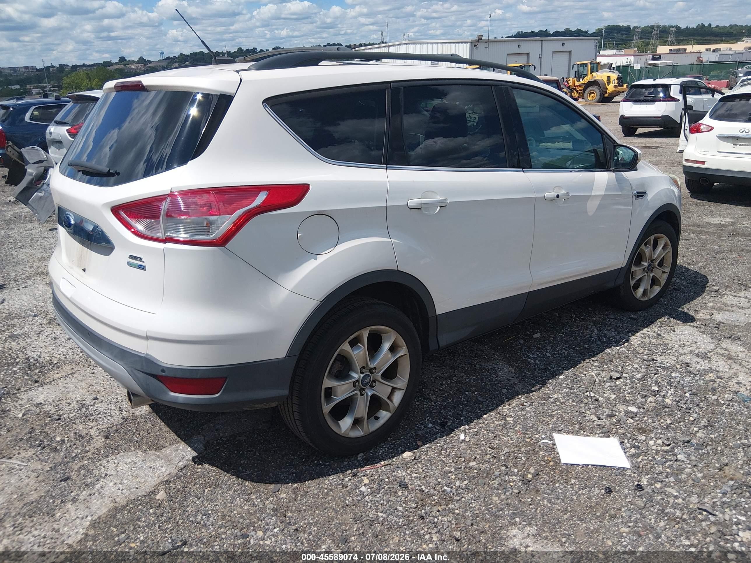 2013 Ford Escape Sel White vin: 1FMCU9HX2DUB76193
