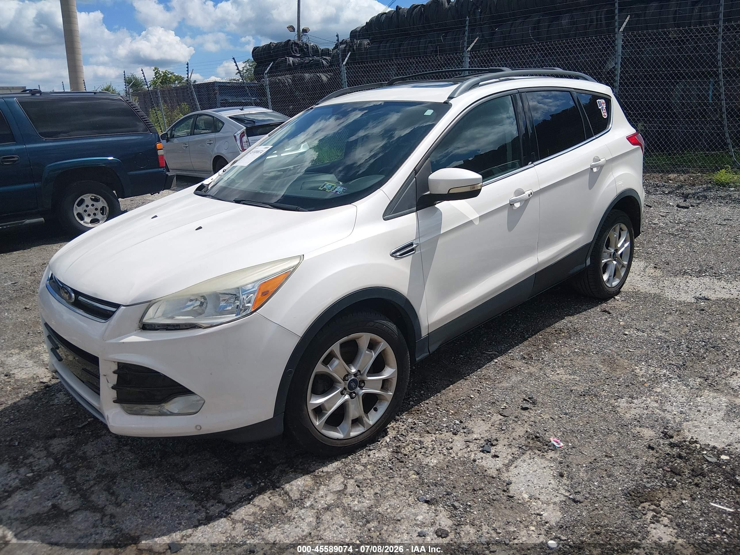 2013 Ford Escape Sel White vin: 1FMCU9HX2DUB76193