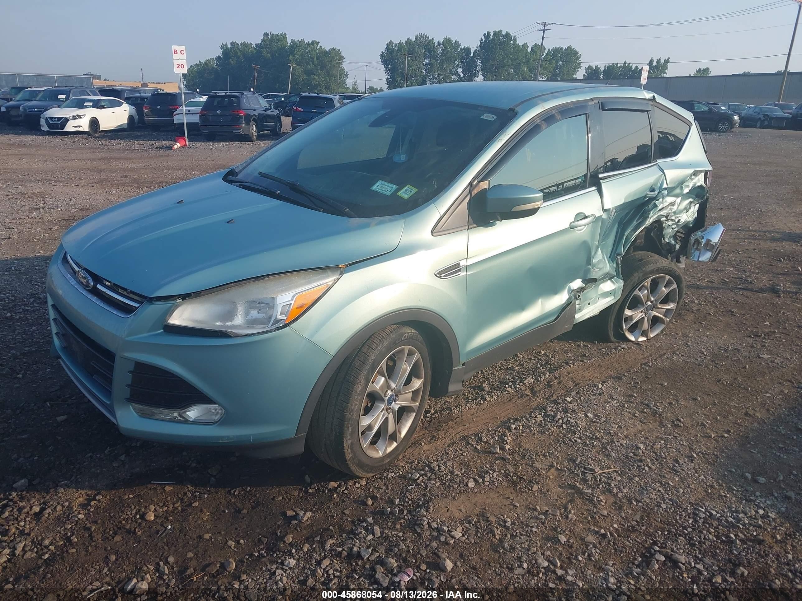 2013 Ford Escape Sel Light Blue vin: 1FMCU9HX6DUB49627