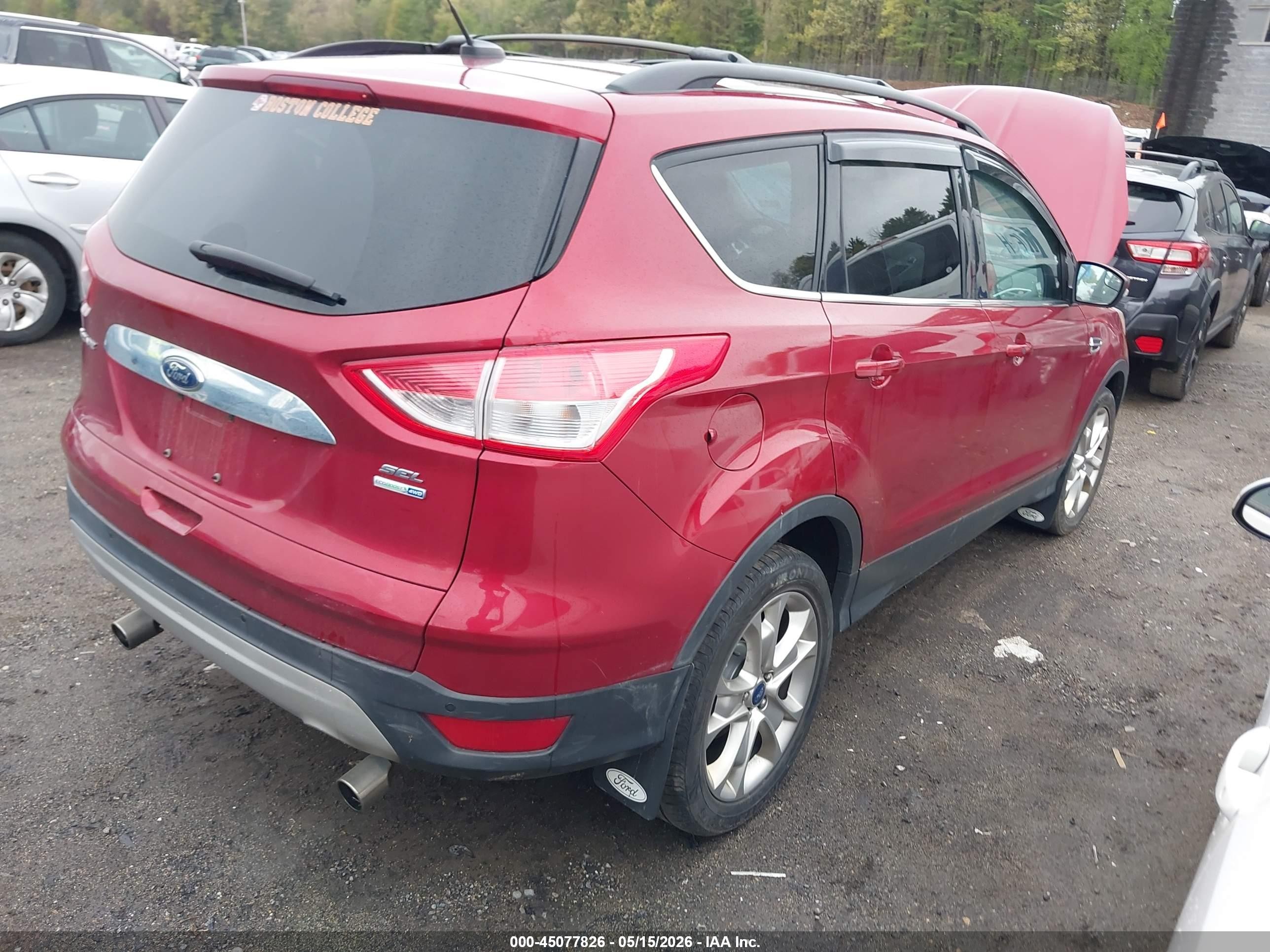2013 Ford Escape Sel Red vin: 1FMCU9HX6DUB75970